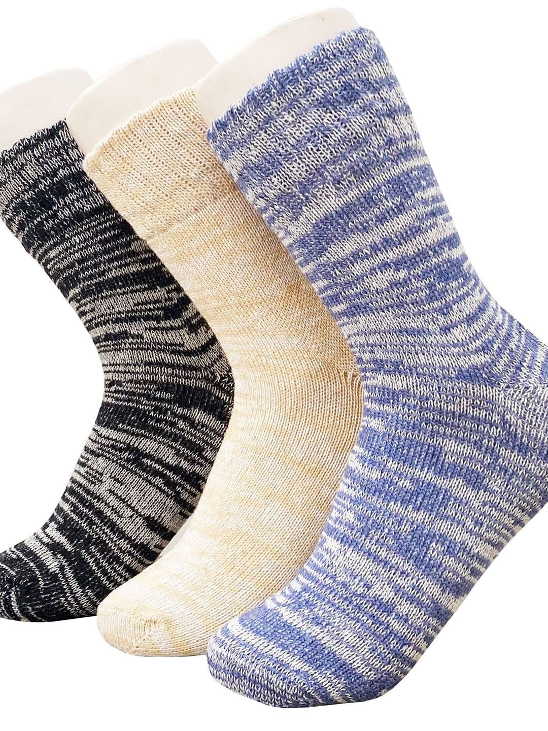 Alexvyan Men Pack of 3 Pattern Calf-Length Winter Woolen Warm Socks - view 1