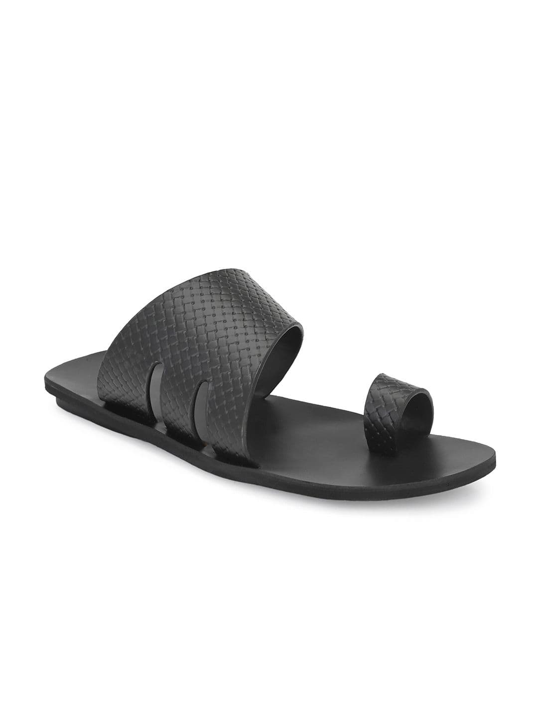 Azzaro Black Men Textured Comfort Sandals - view 1