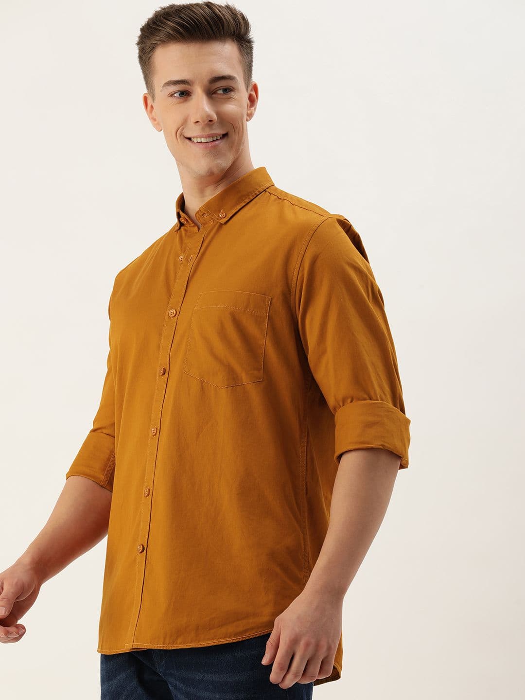Mast & Harbour Men Standard Button-Down Collar Cotton Casual Shirt - view 1