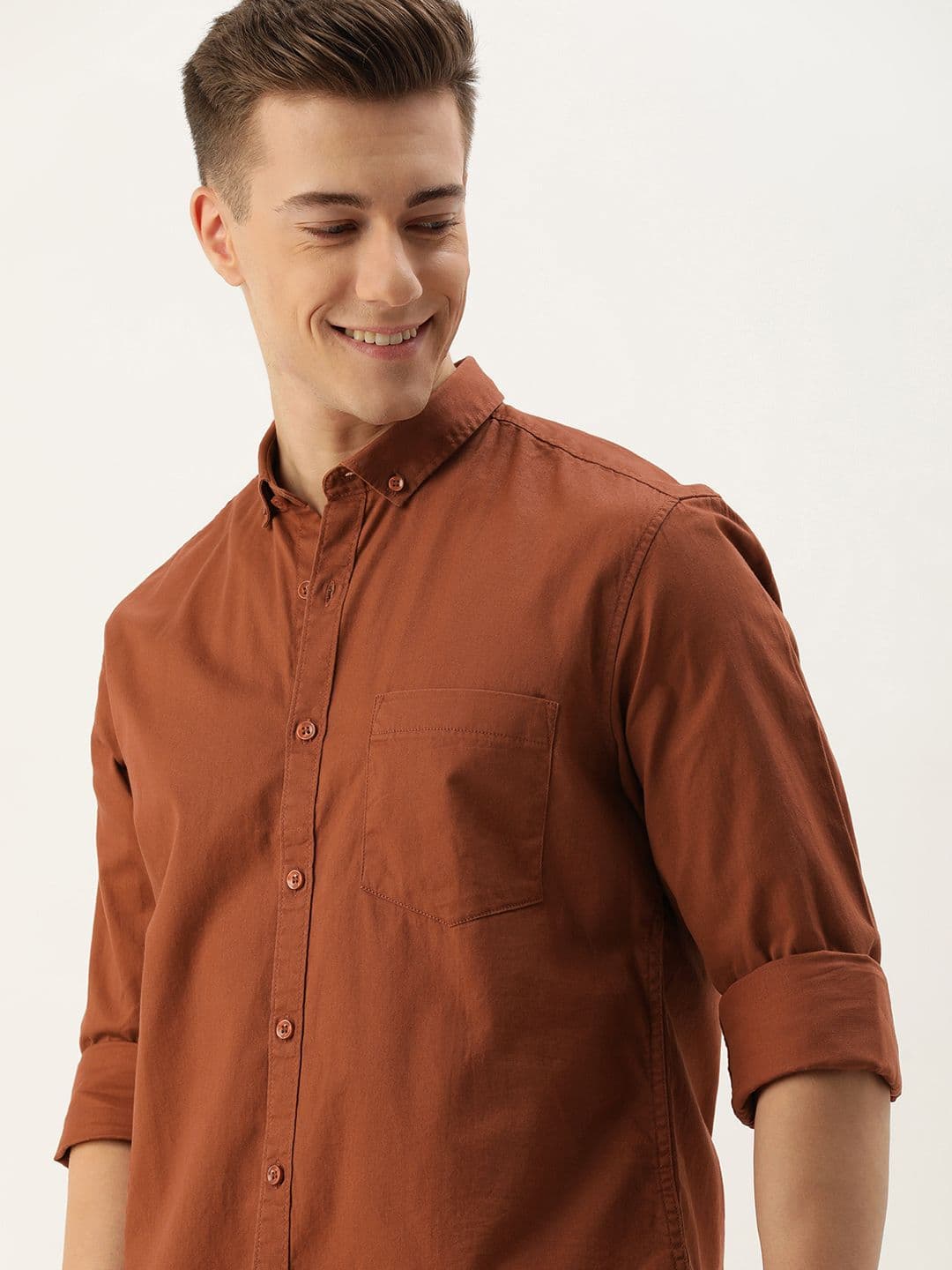 Mast & Harbour Men Standard Opaque Button-Down Collar Cotton Casual Shirt - view 1