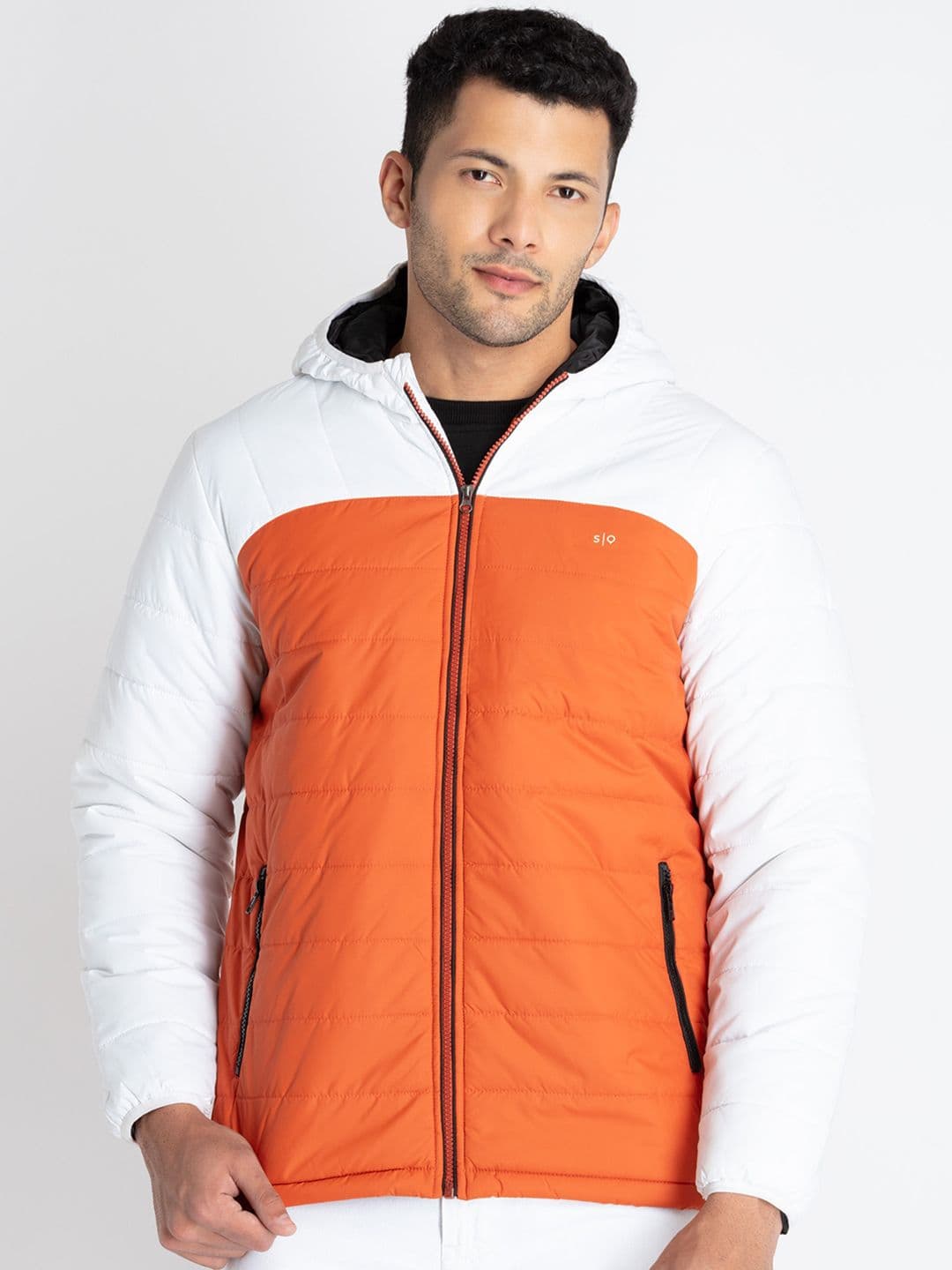 Status Quo Colourblocked Hooded Puffer Jacket - view 1