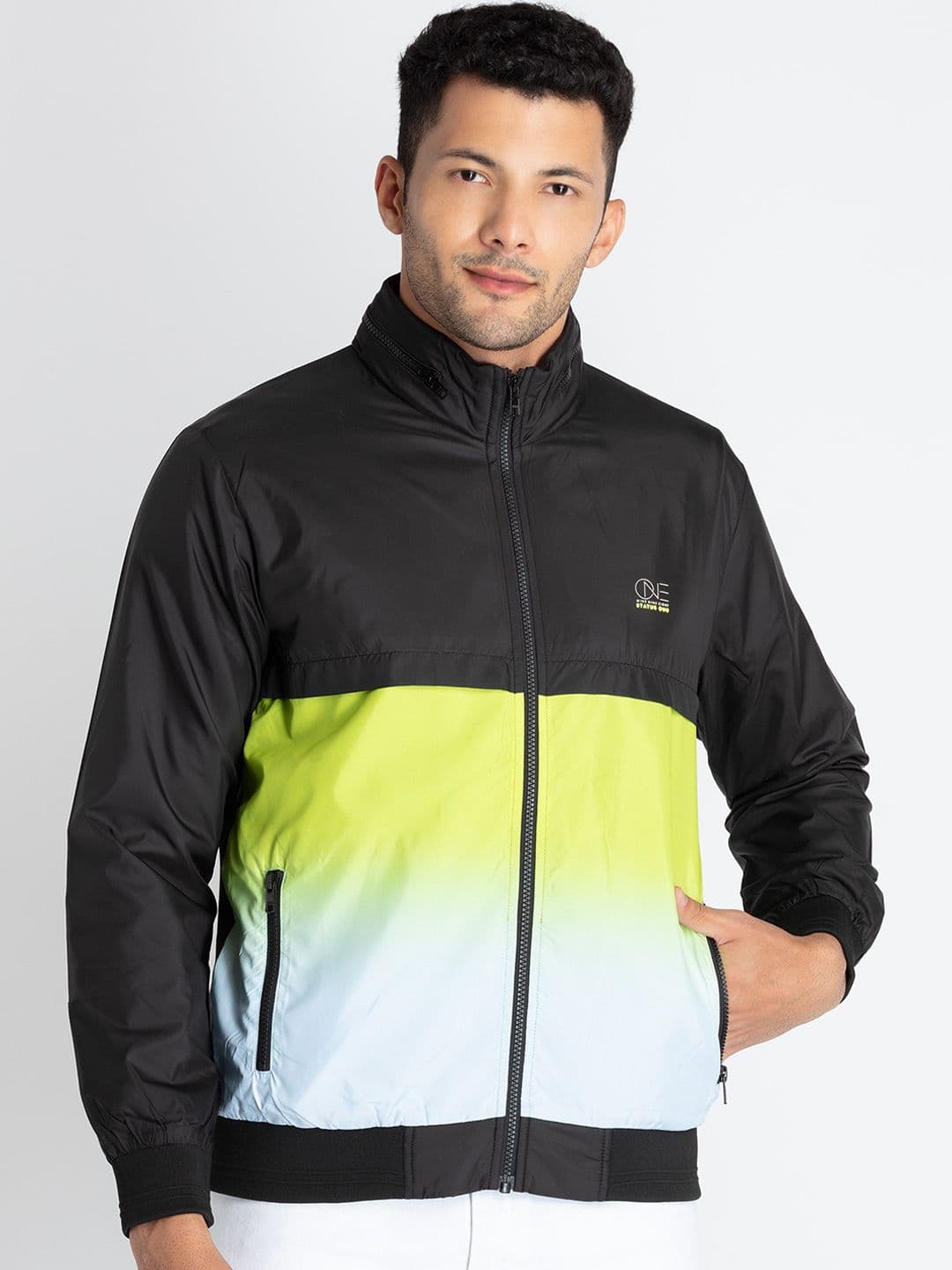 Status Quo Colourblocked Bomber Jacket - view 1