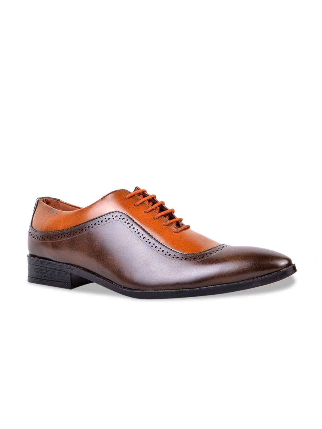 Cliff Fjord Men Colourblocked Perforated Formal Oxfords - view 1