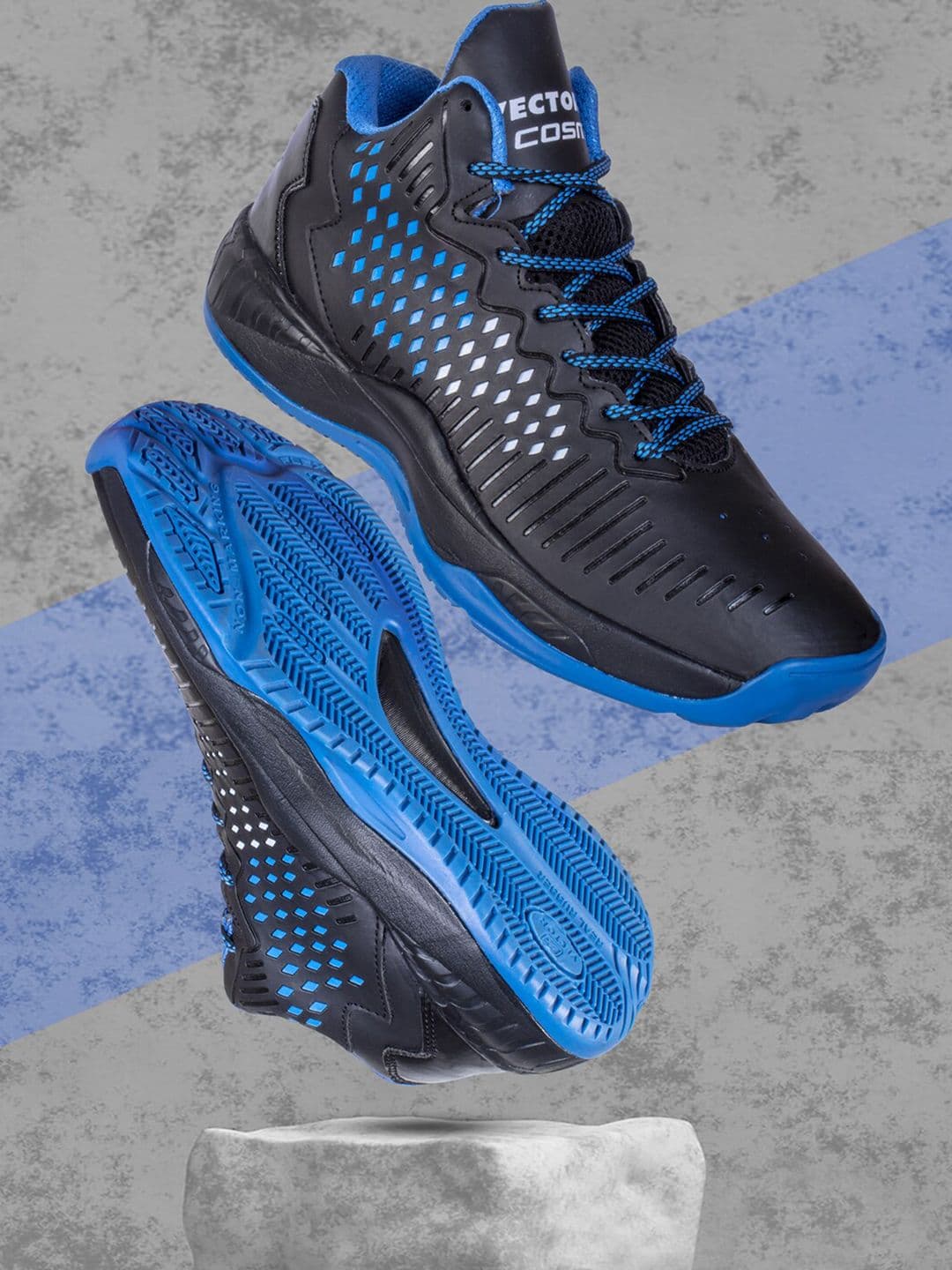 VECTOR X Unisex Cosmic Synthetic Leather MeshEva Phylon Rubber Sole Basketball Shoes - view 1