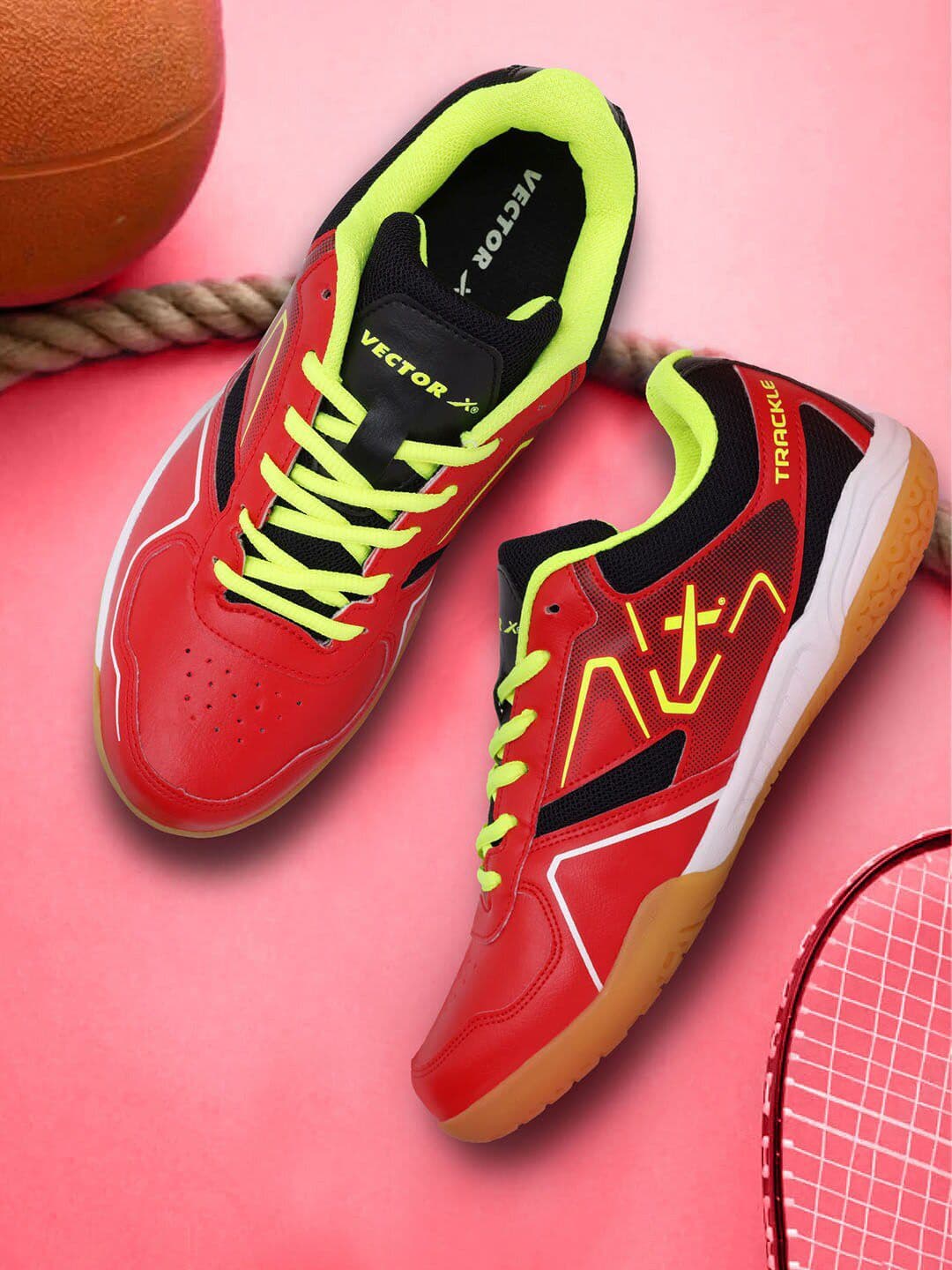 VECTOR X Trackle Synthetic Leather Mesh UpperNon-Marking Crepe Rubber Sole Badminton Shoes - view 1