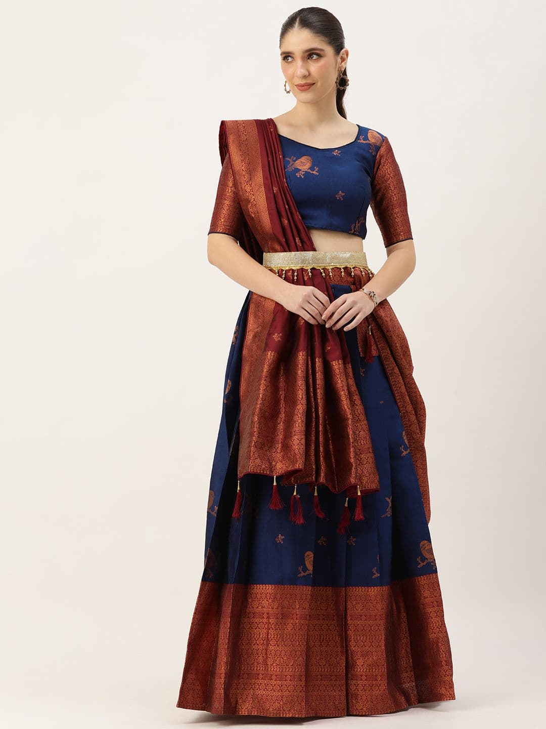 Fabcartz Semi-Stitched Lehenga & Unstitched Blouse With Dupatta - view 1
