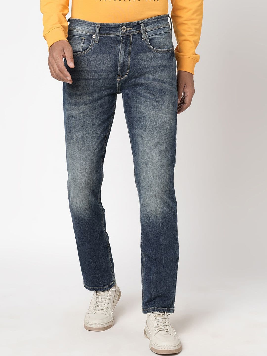 BEAT LONDON by PEPE JEANS Men Slim Fit Mid Waist Clean Look Heavy Fade Jeans - view 1