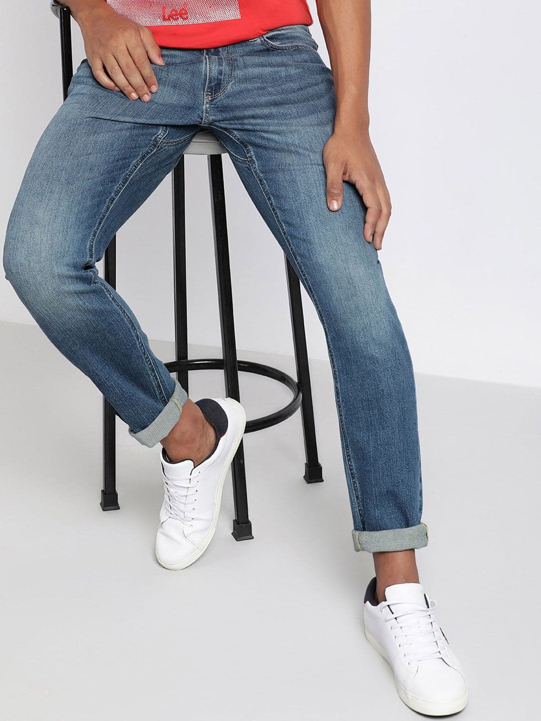 Lee Men Bruce Skinny Fit Clean Look Light Fade Stretchable Jeans - view 1