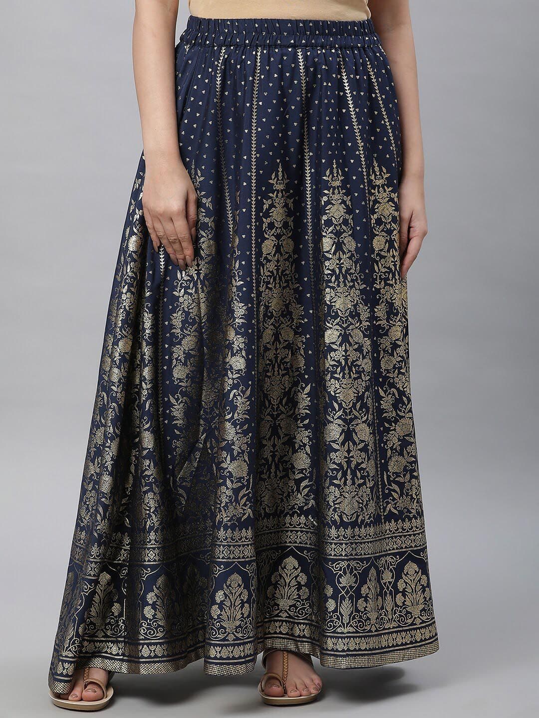 AURELIA Ethnic Motifs Printed Maxi Flared Skirt - view 1