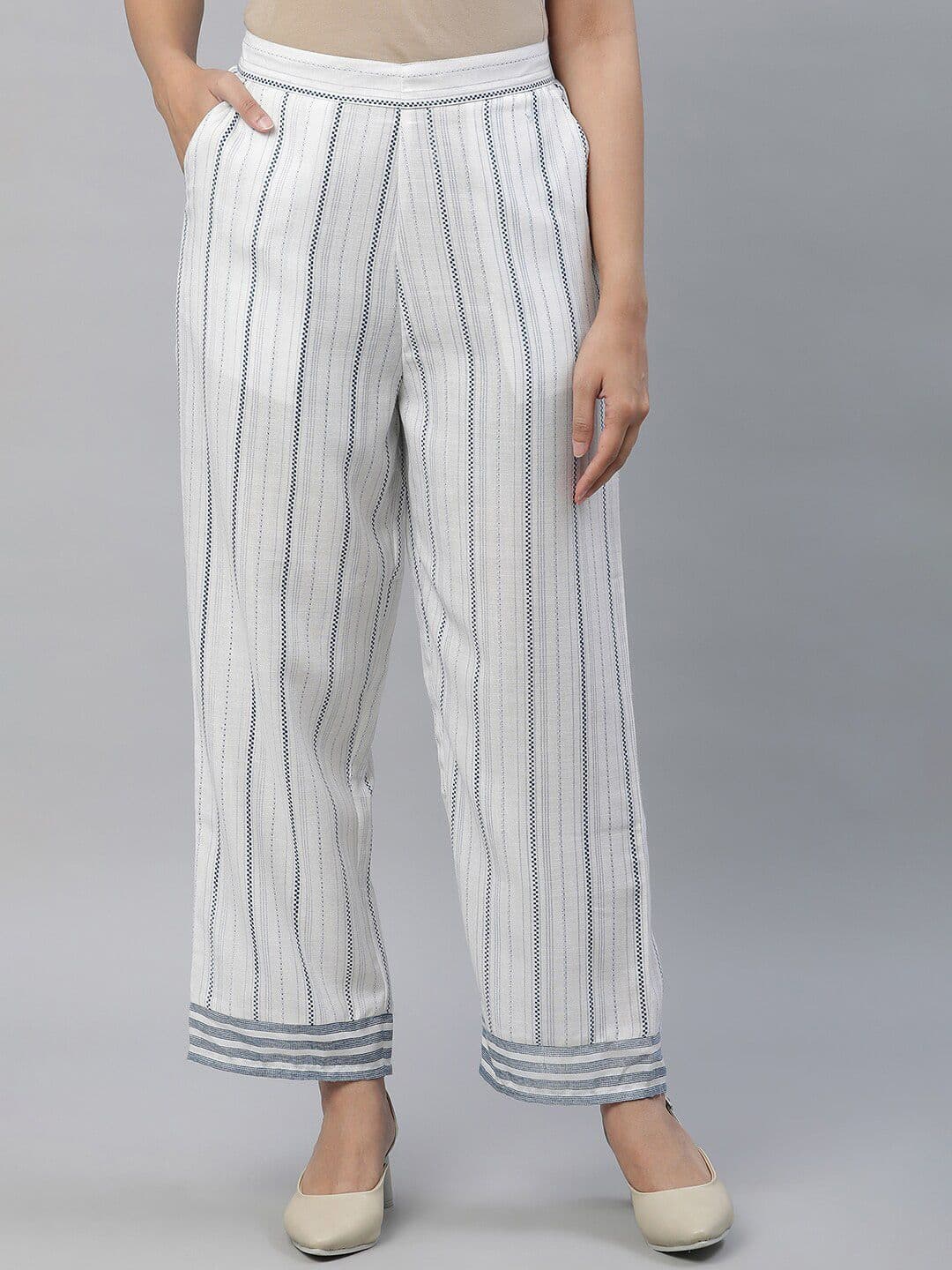 AURELIA Striped Straight Fit Ethnic Palazzos - view 1