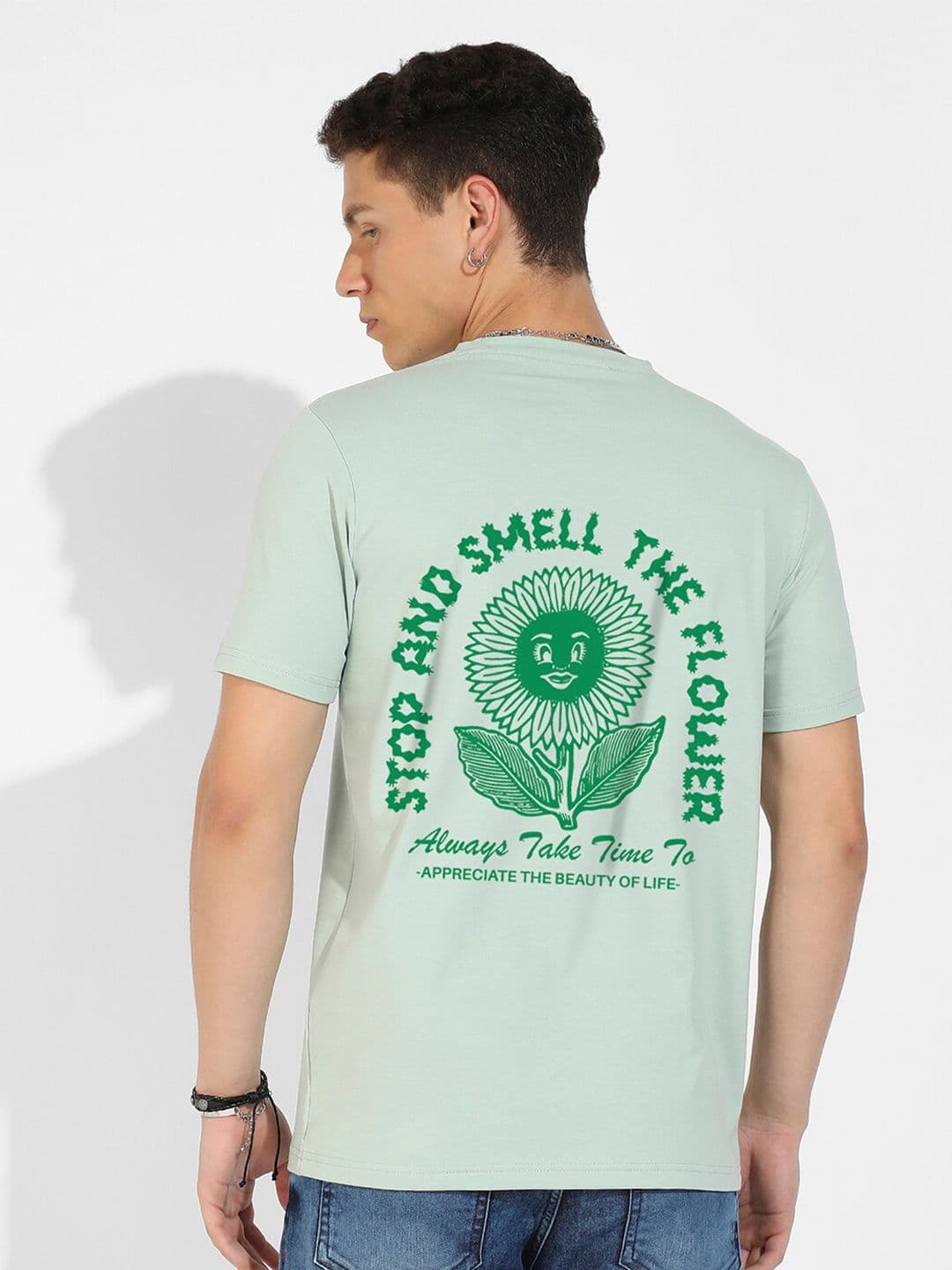 CAHOOT Campus Sutra Green Typography Printed Cotton T-shirt - view 1