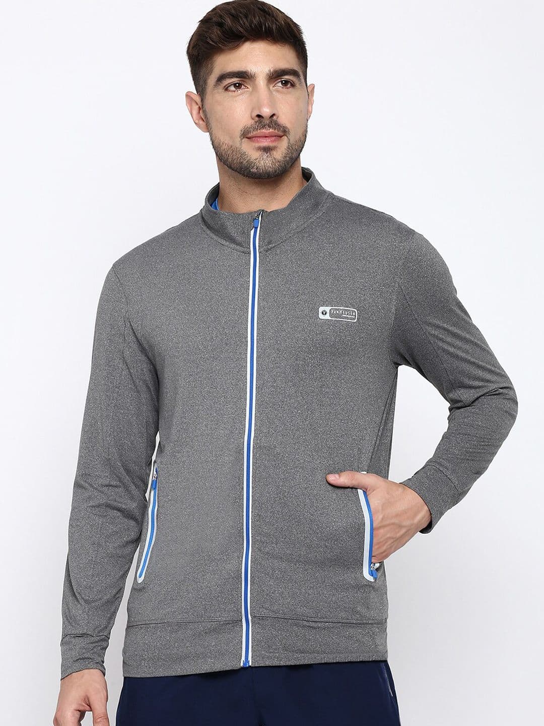 Van Heusen Innerwear Mock Collar Cotton Sporty Jacket - view 1