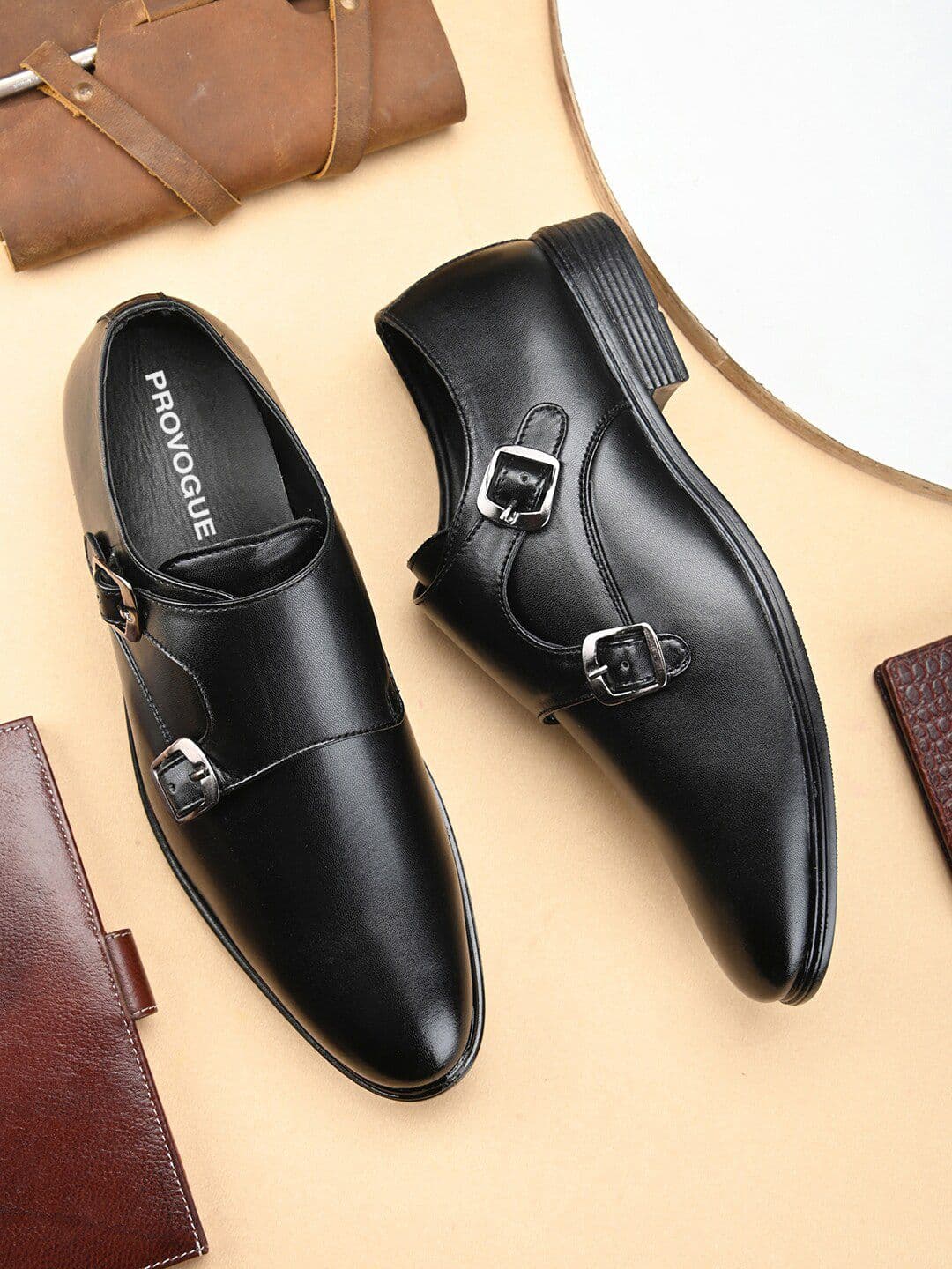 Provogue Men Round Toe Formal Double Monk Shoes - view 1