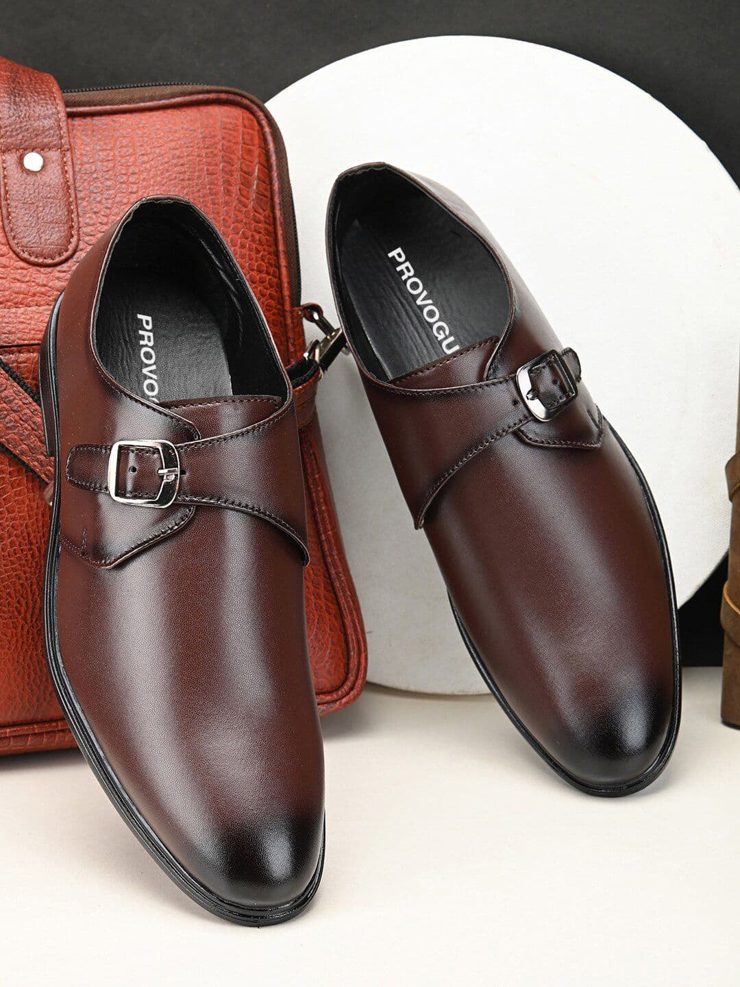 Provogue Men Round Toe Formal Monk Shoes - view 1