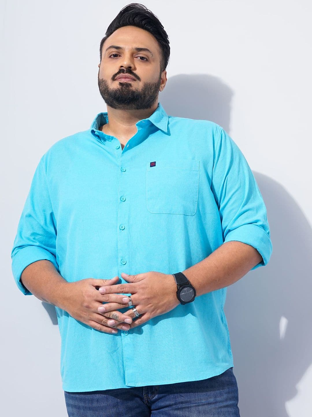 Hardsoda by The Indian Garage Co Men Plus Size Casual Cotton Shirt - view 1