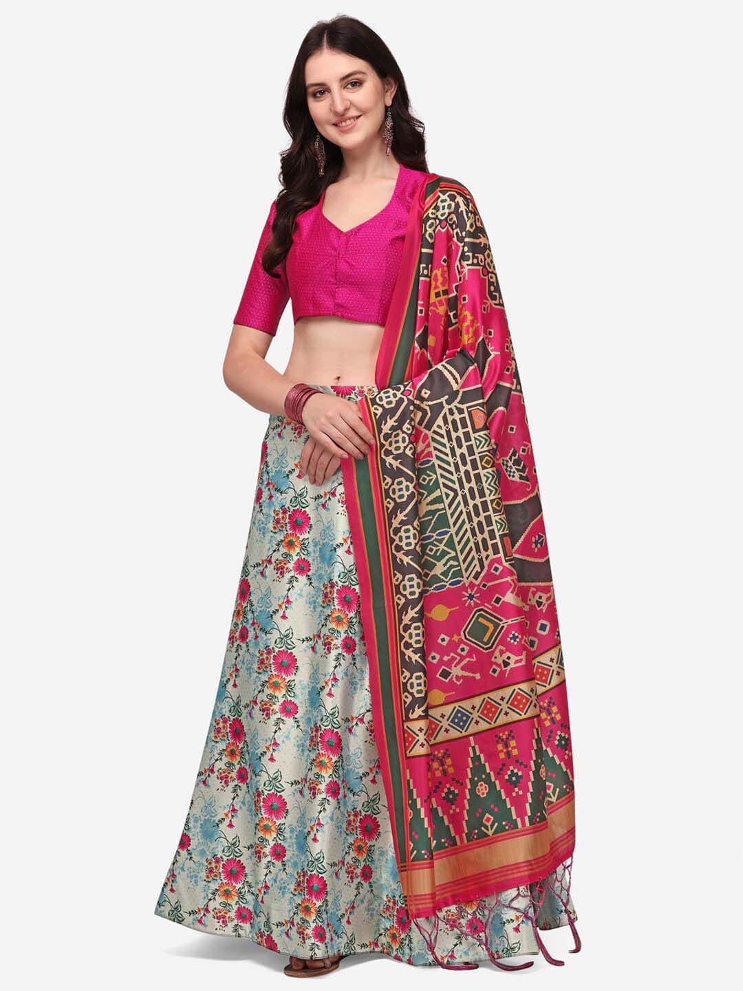 Kaizen TEXO FAB Printed Semi-Stitched Lehenga & Unstitched Blouse With Dupatta - view 1