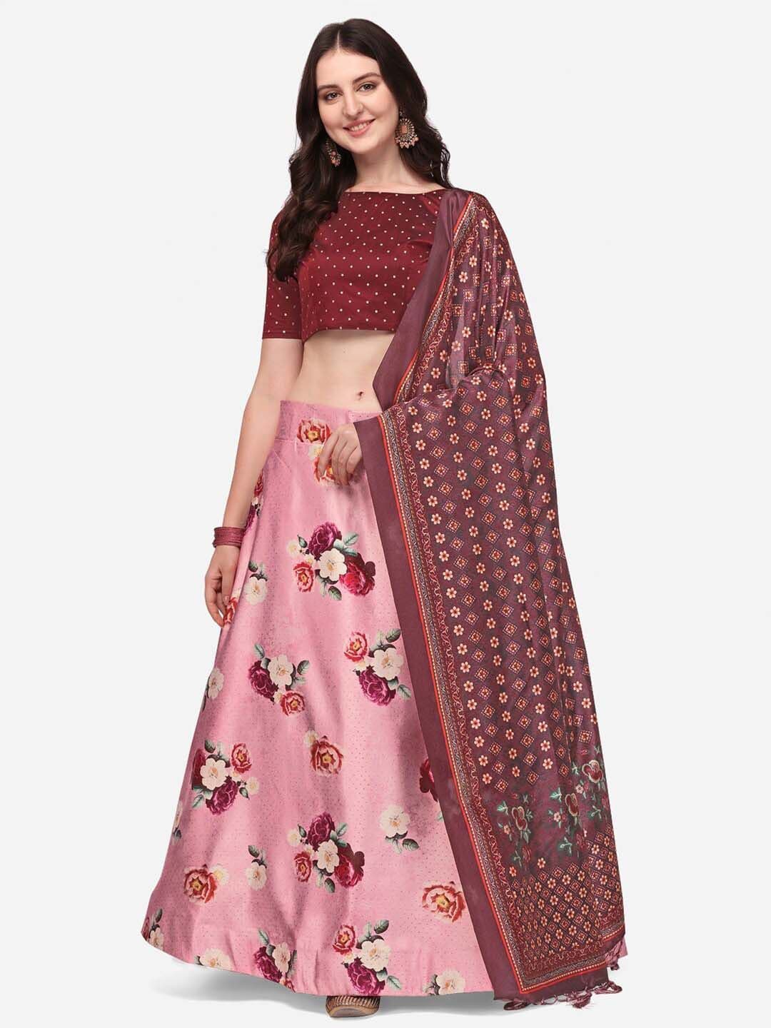 Kaizen TEXO FAB Printed Semi-Stitched Lehenga & Unstitched Blouse With Dupatta - view 1