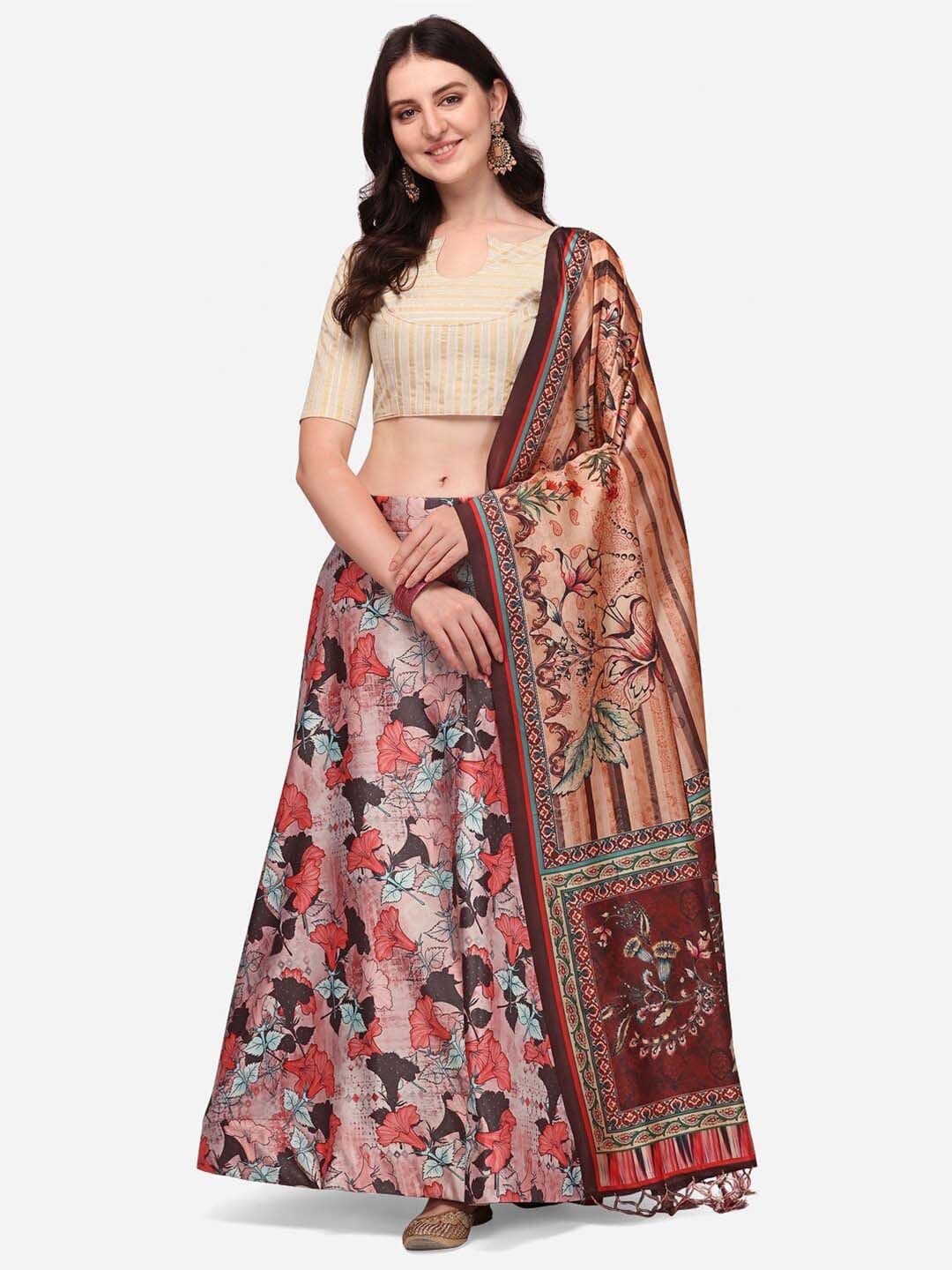 Kaizen TEXO FAB Printed Semi-Stitched Lehenga & Unstitched Blouse With Dupatta - view 1