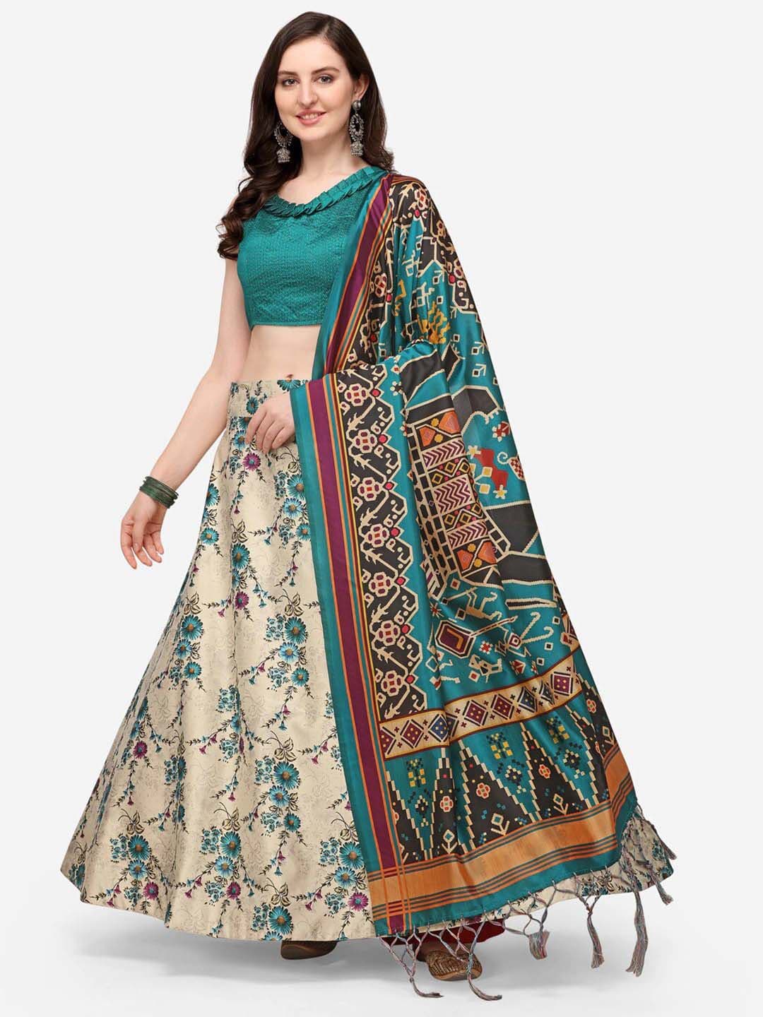 Kaizen TEXO FAB Printed Semi-Stitched Lehenga & Unstitched Blouse With Dupatta - view 1