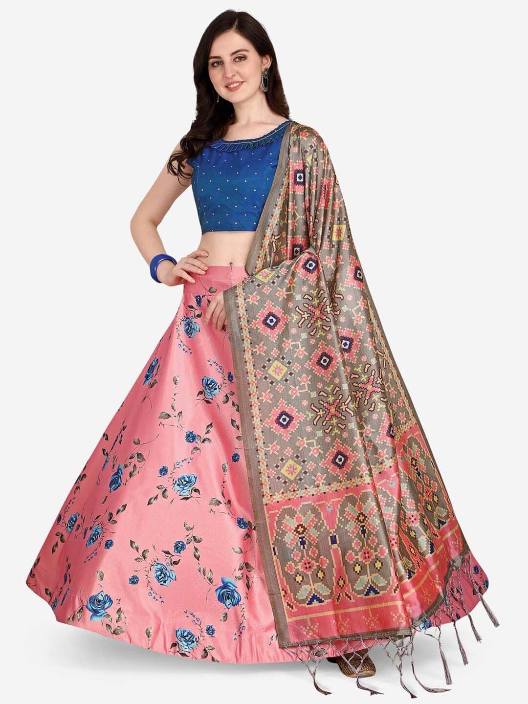 Kaizen TEXO FAB Printed Semi-Stitched Lehenga & Unstitched Blouse With Dupatta - view 1