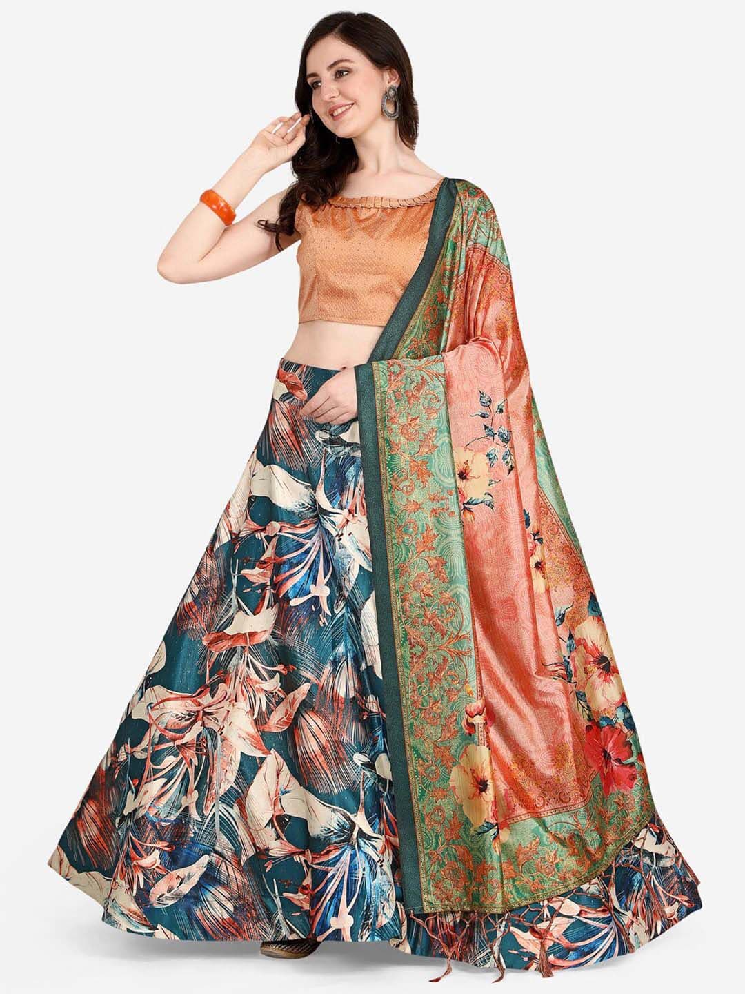 Kaizen TEXO FAB Printed Semi-Stitched Lehenga & Unstitched Blouse With Dupatta - view 1