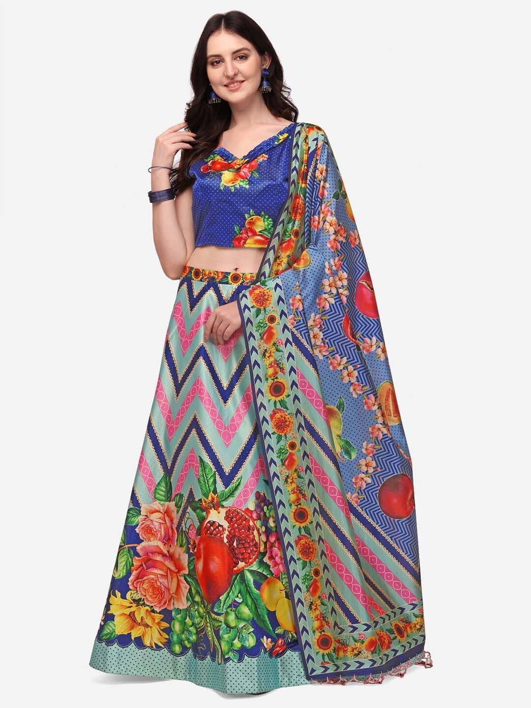 Kaizen TEXO FAB Printed Semi-Stitched Lehenga & Unstitched Blouse With Dupatta - view 1