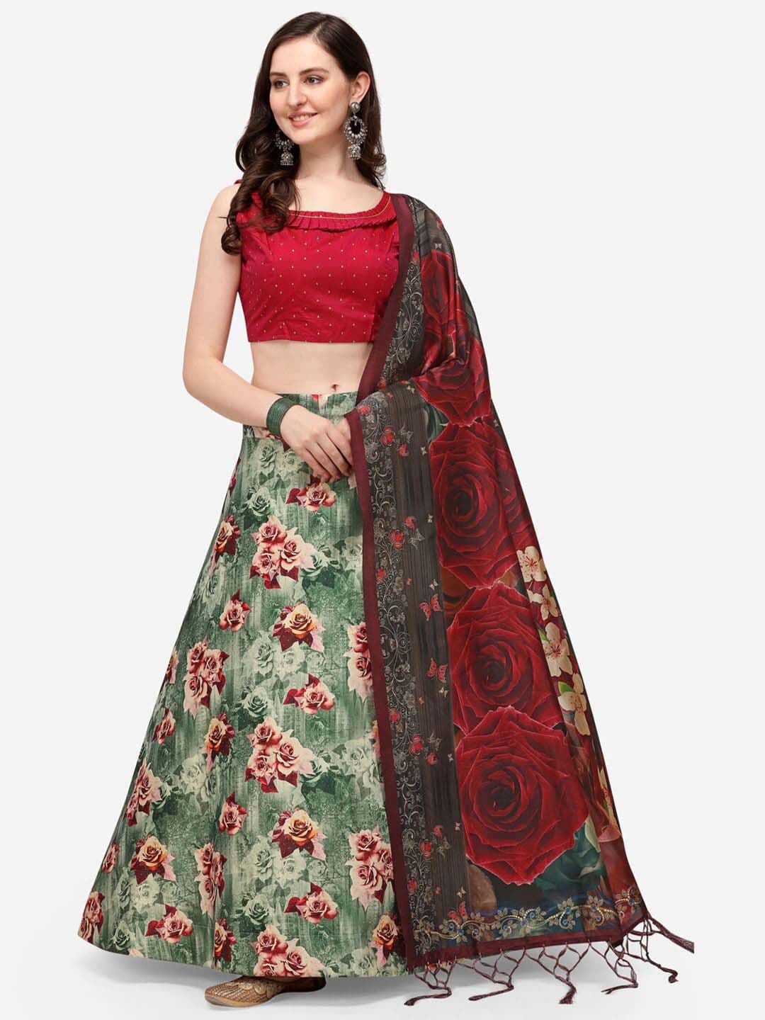 Kaizen TEXO FAB Printed Semi-Stitched Lehenga & Unstitched Blouse With Dupatta - view 1