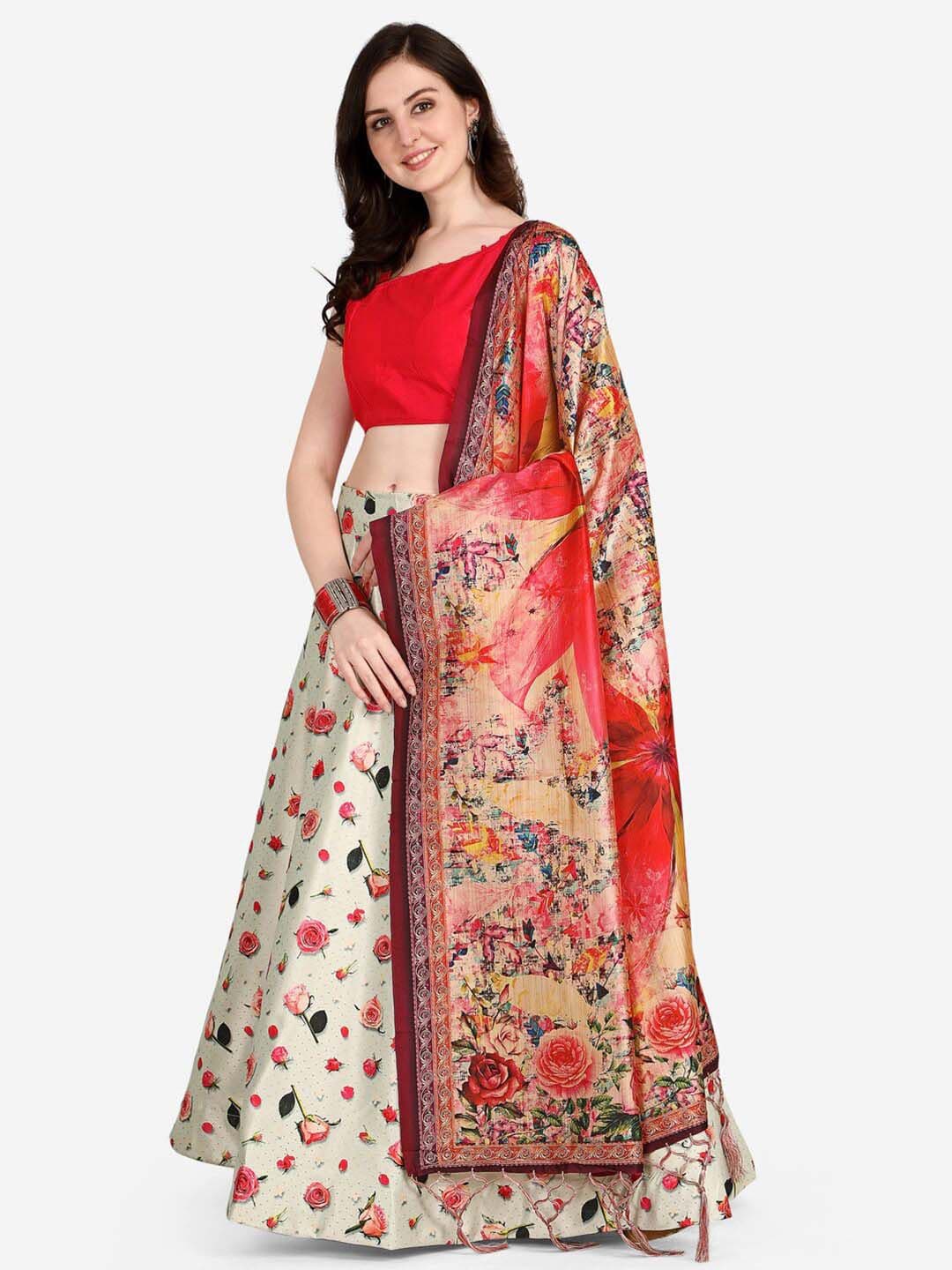 Kaizen TEXO FAB Printed Semi-Stitched Lehenga & Unstitched Blouse With Dupatta - view 1