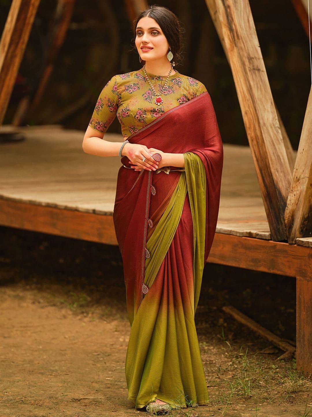 Saree mall Ombre Beads and Stones Sarees - view 1