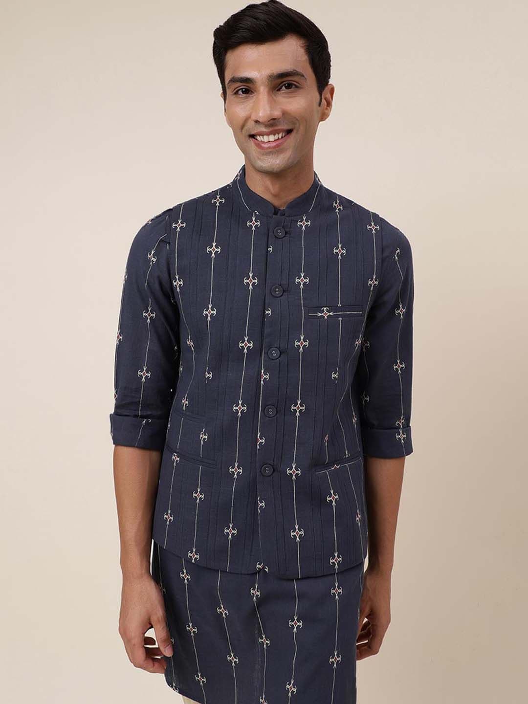 Fabindia FabBasic Printed Pure Cotton Nehru Jacket - view 1