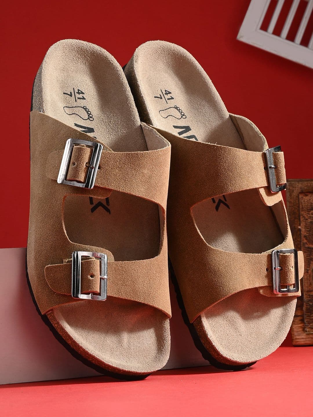 AfroJack Men Two Strap Comfort Sandals With Buckle Detail - view 1