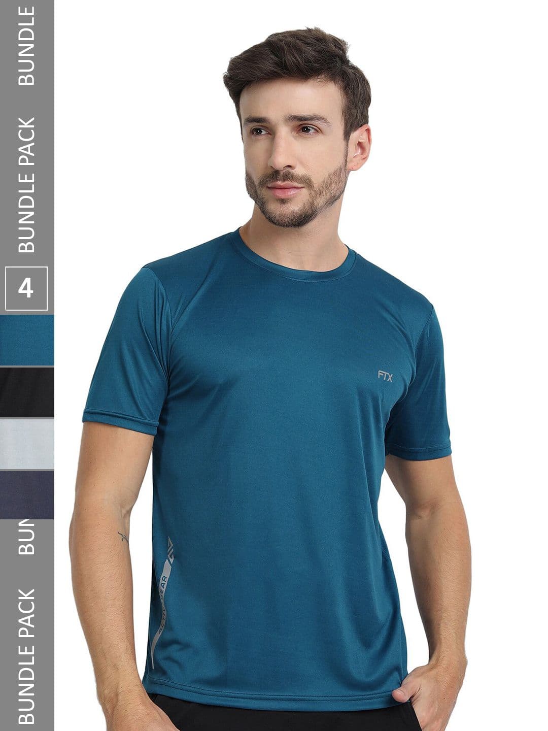 FTX Pack Of 4 Regular Fit Round Neck Dry Fit Sports T-shirt - view 1