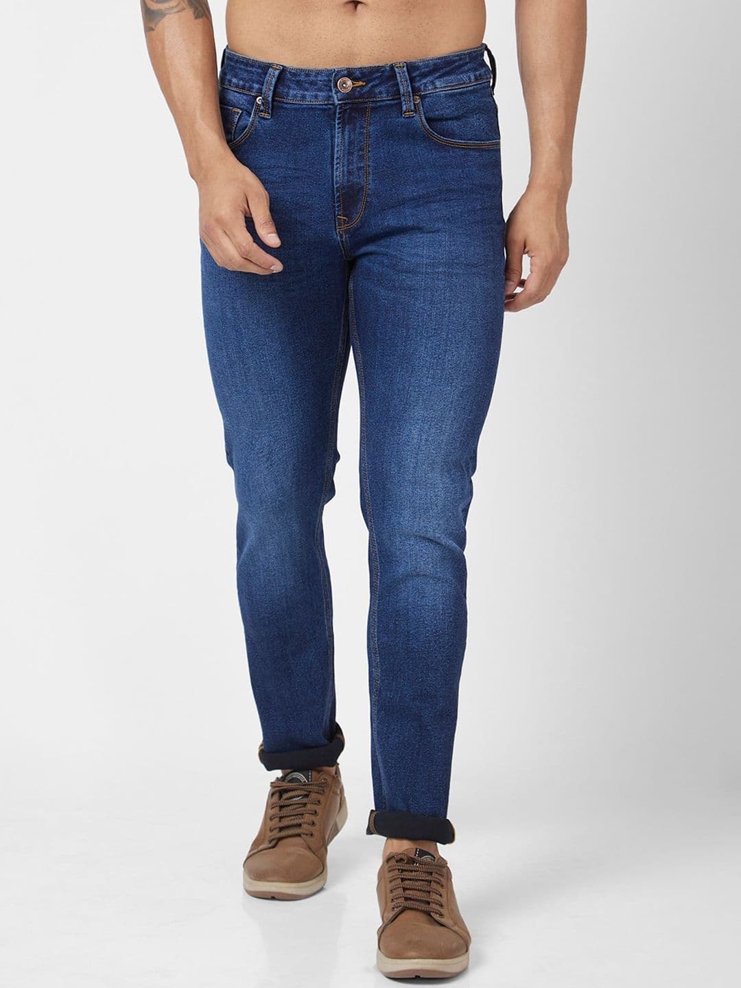 SPYKAR Men Skinny Fit Low-Rise Light Fade Stretchable Jeans - view 1