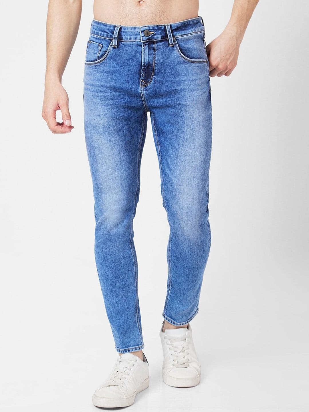 SPYKAR Men Skinny Fit Mid-Rise Heavy Fade Clean Look Stretchable Jeans - view 1