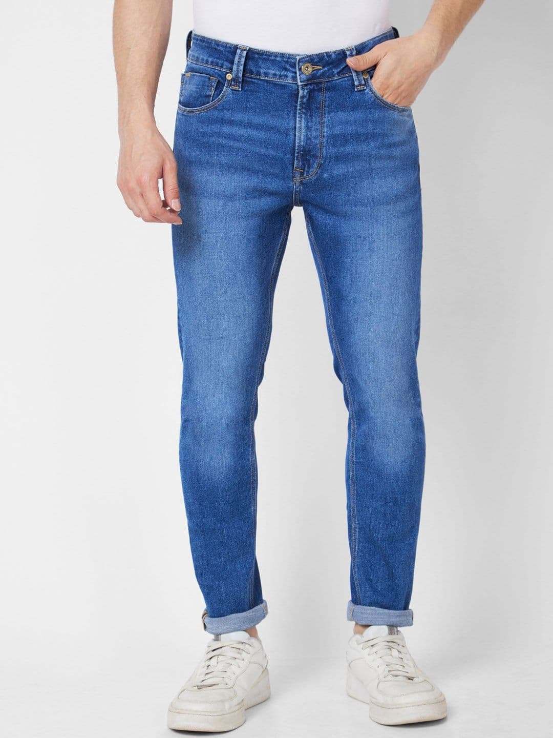 SPYKAR Men Super Skinny Fit Low-Rise Heavy Fade Cotton Jeans - view 1