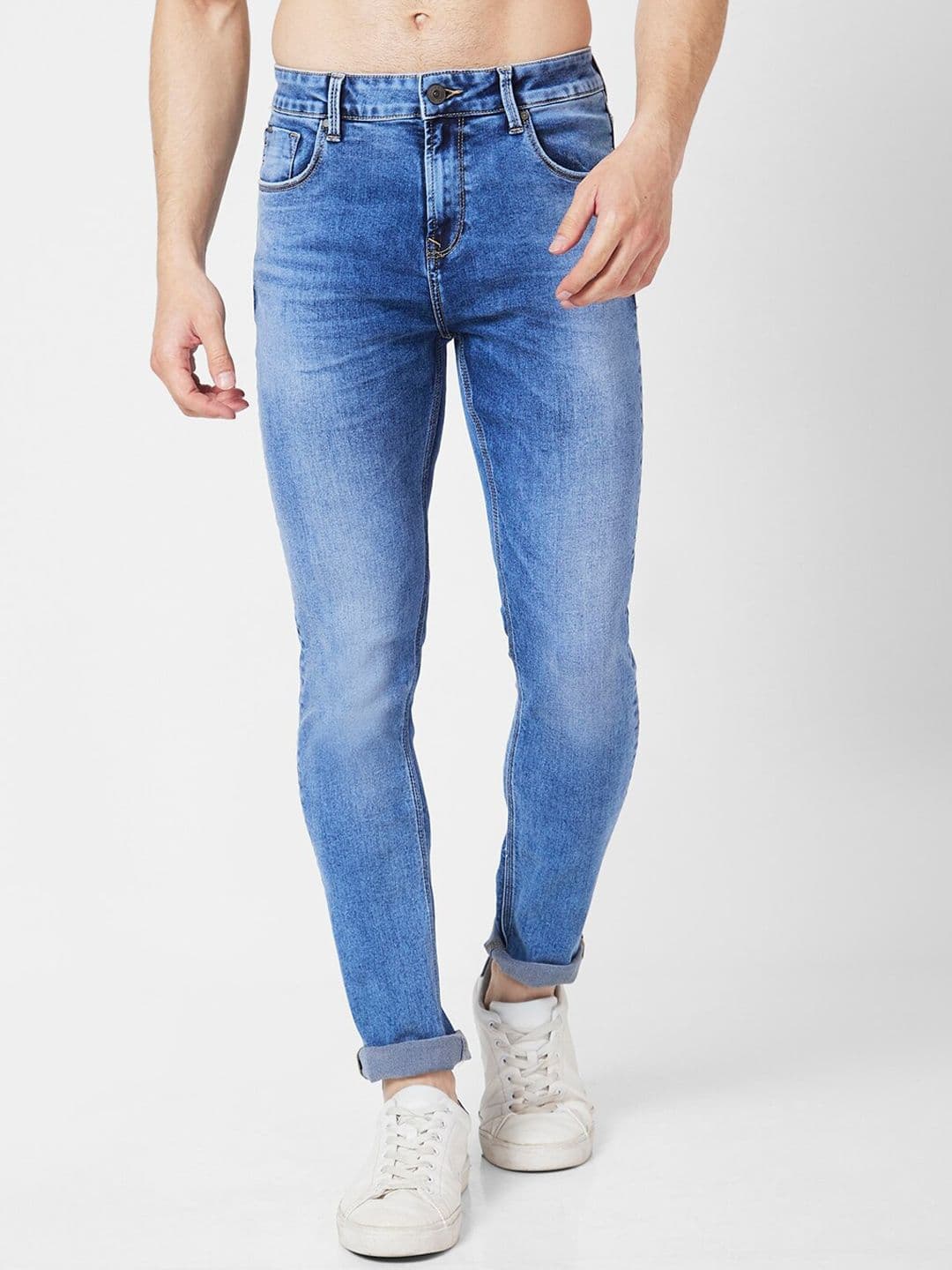 SPYKAR Men Skinny Fit Low-Rise Heavy Fade Cotton Jeans - view 1