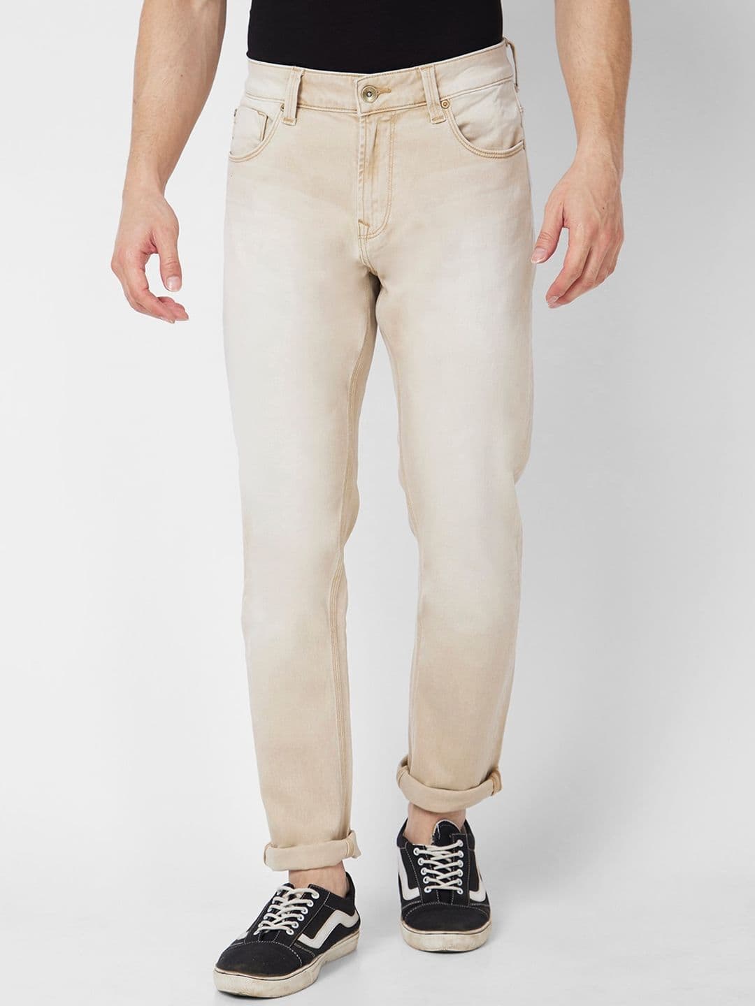 SPYKAR Men Clean Look Slim Fit Narrow Light Fade Low-Rise Stretchable Jeans - view 1