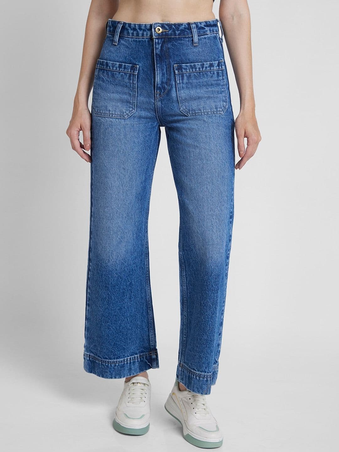 SPYKAR Women Wide Leg High-Rise Clean Look Light Fade Jeans - view 1