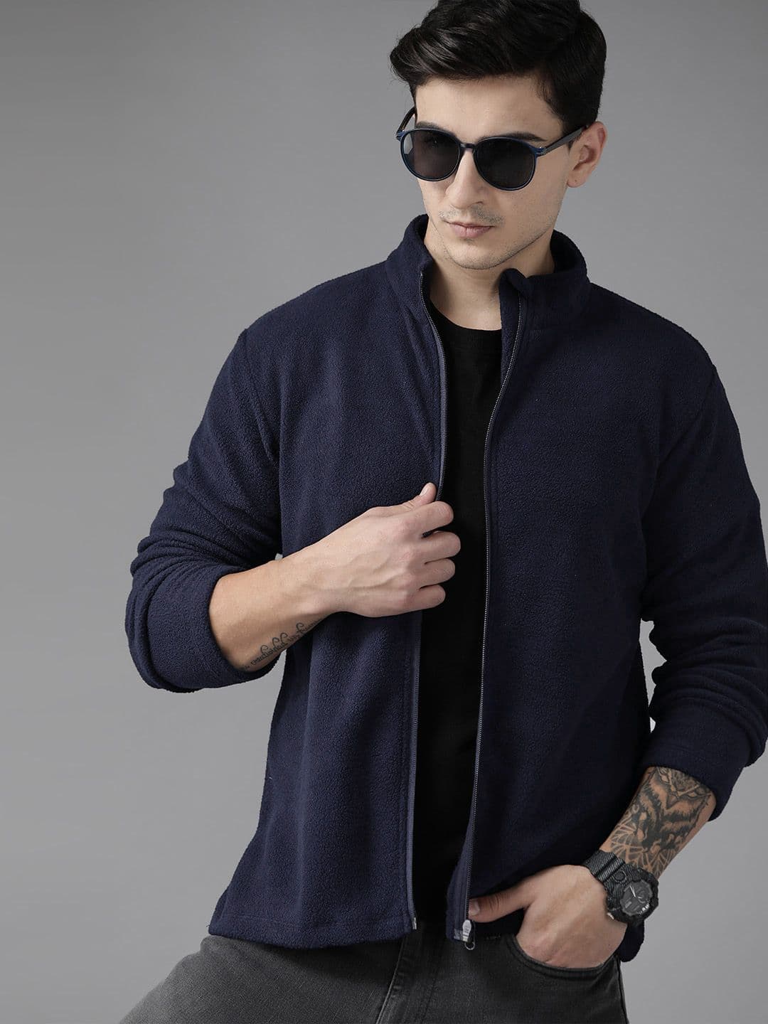 The Roadster Lifestyle Co. Solid Fleece Sweatshirt - view 1