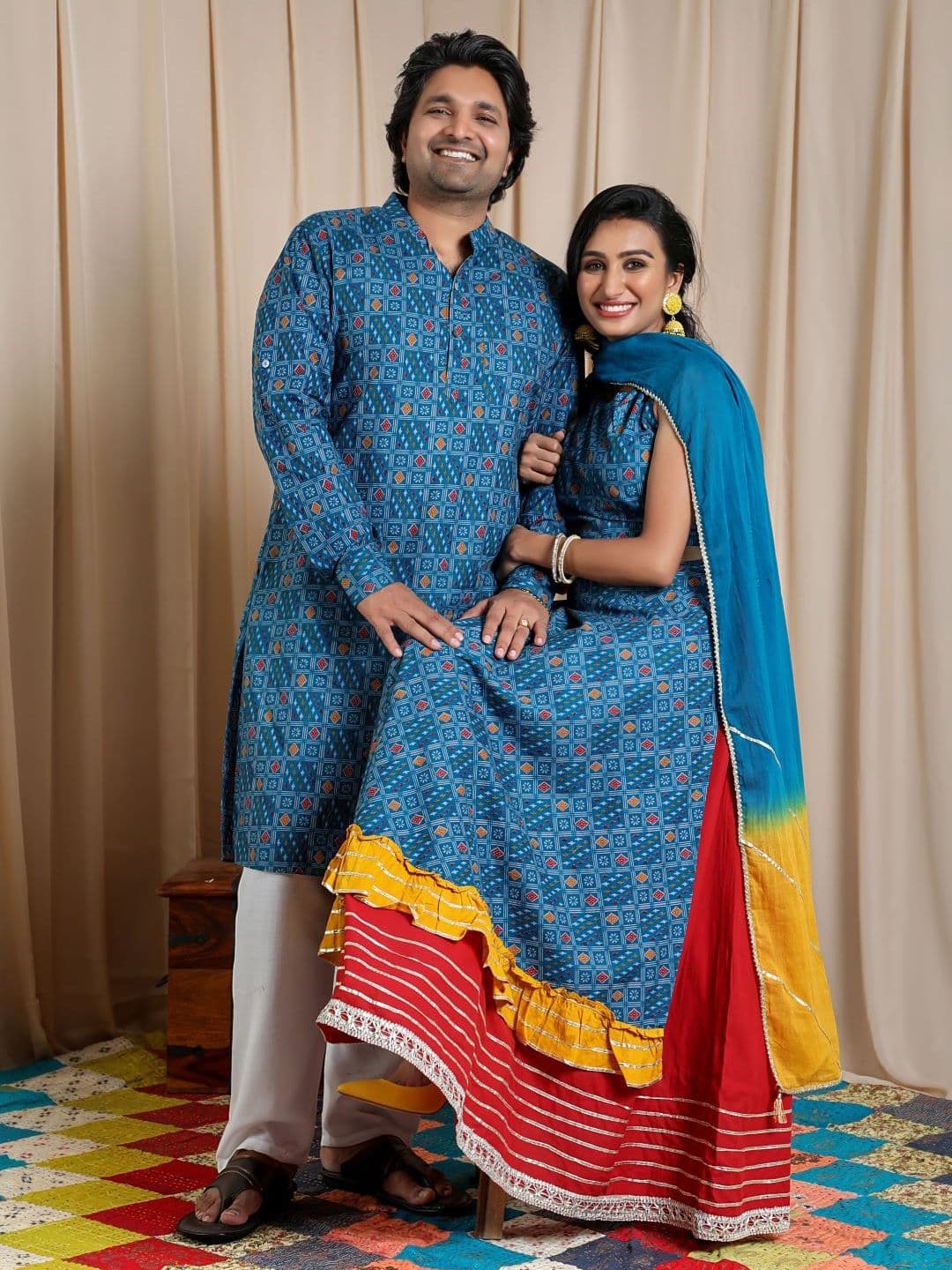 AKS Printed Ready to Wear Lehenga & Blouse With Dupatta - view 1