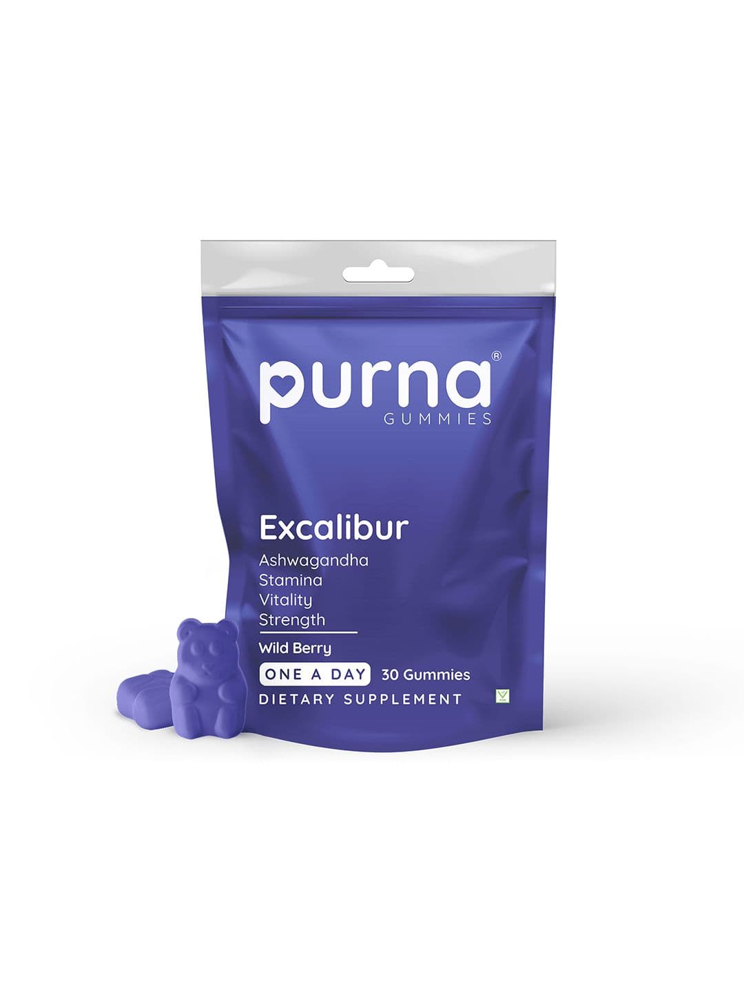 Purna Gummies Excalibur Ashwagandha Wild Berry Flavor Gummies - 30 Pieces - view 1
