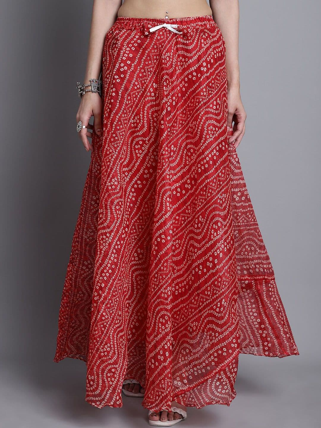 SOUNDARYA Printed Cotton Flared Maxi Skirt - view 1