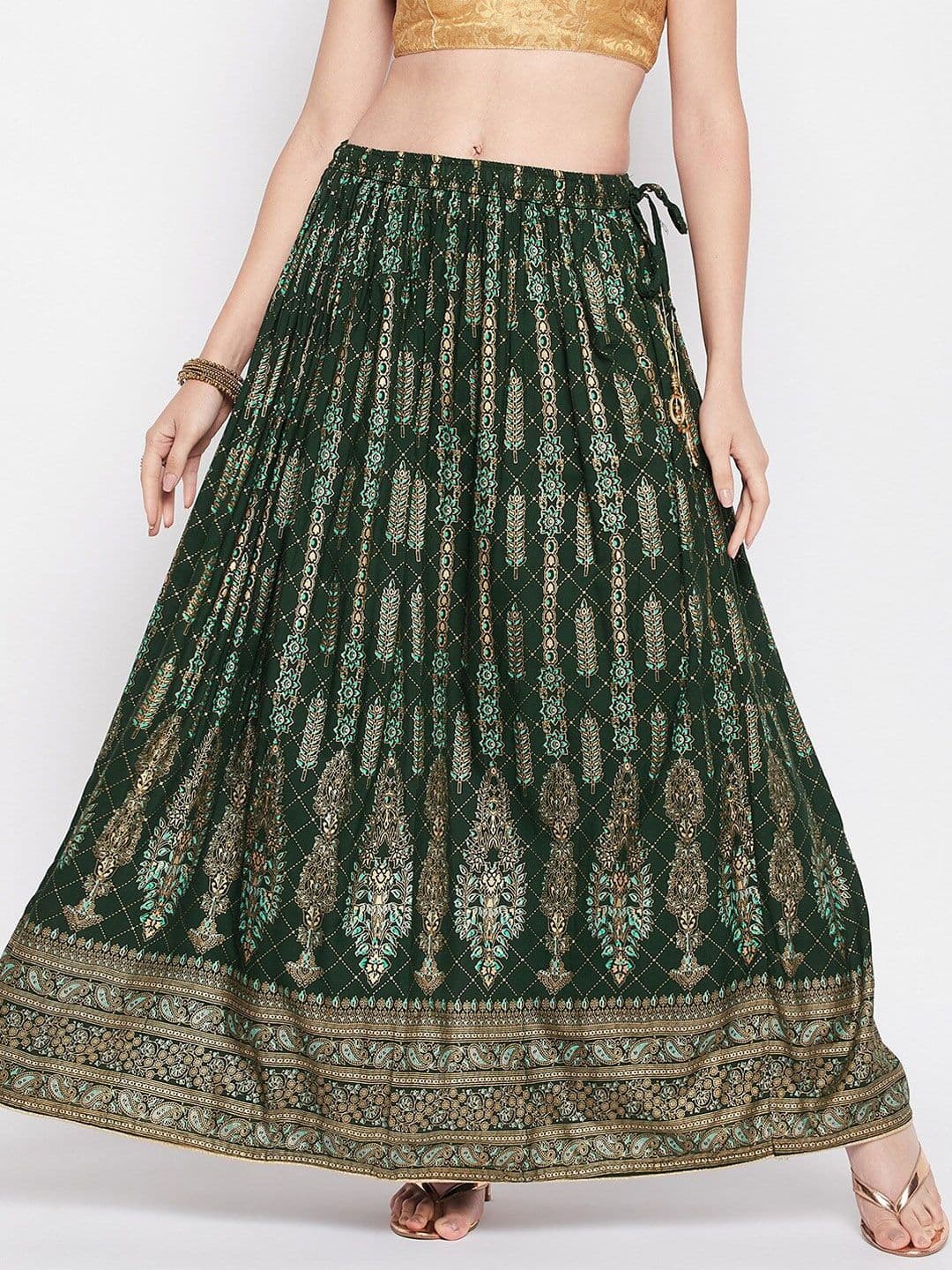 Clora Creation Ethnic Motif Printed Flared Maxi Skirt - view 1