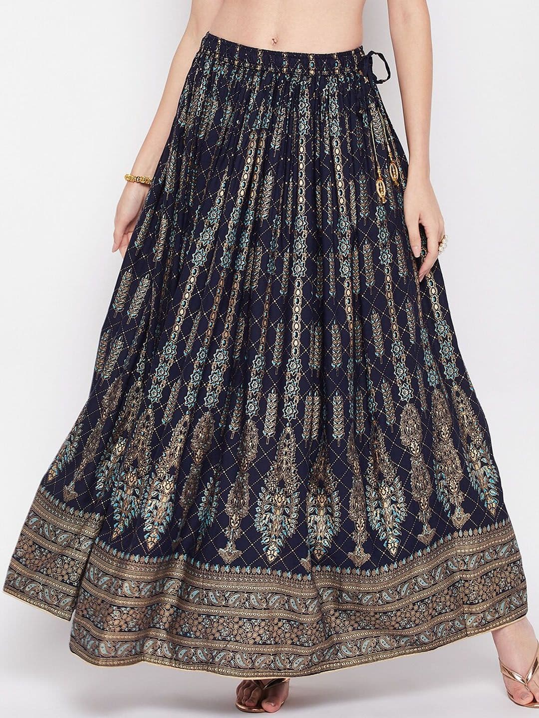 Clora Creation Ethnic Motif Printed Flared Maxi Skirt - view 1
