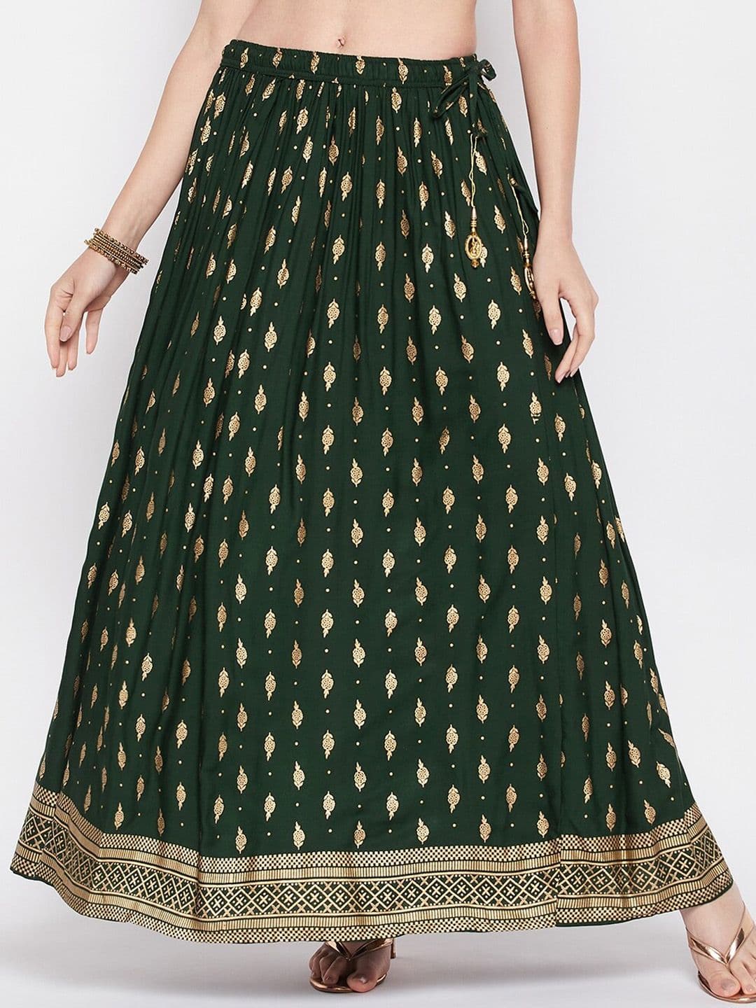 Clora Creation Ethnic Motif Printed Flared Maxi Skirt - view 1