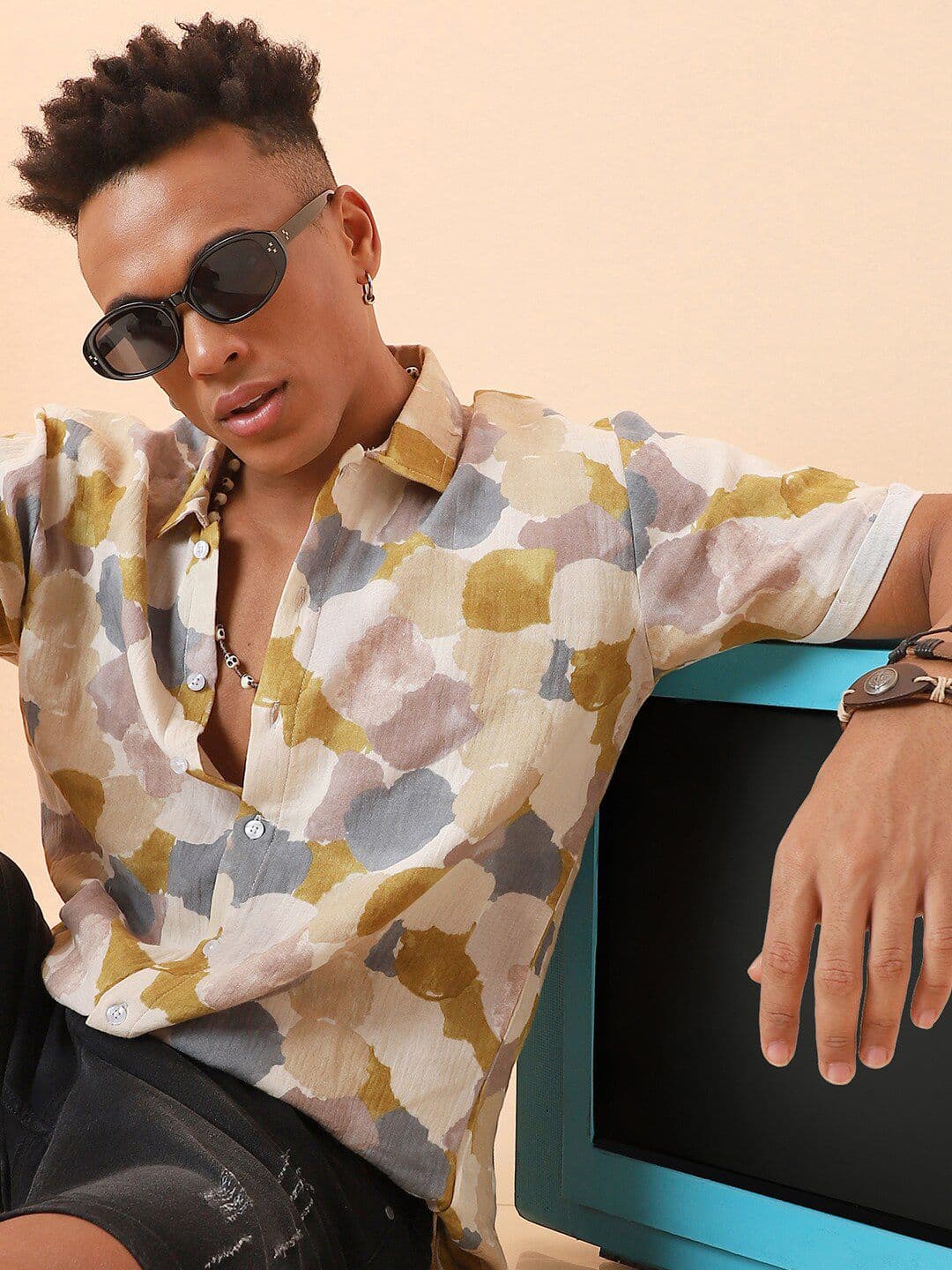 CAHOOT Classic Abstract Printed Cotton Casual Shirt - view 1