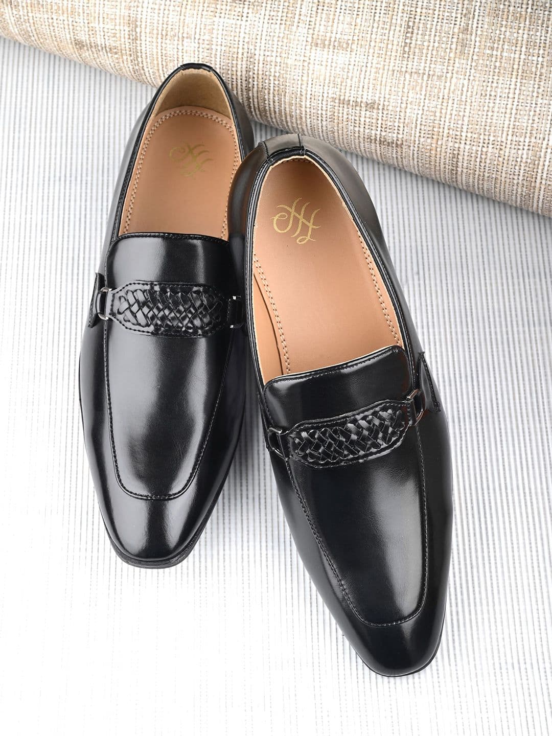 House of Pataudi Men Textured Formal Loafers - view 1