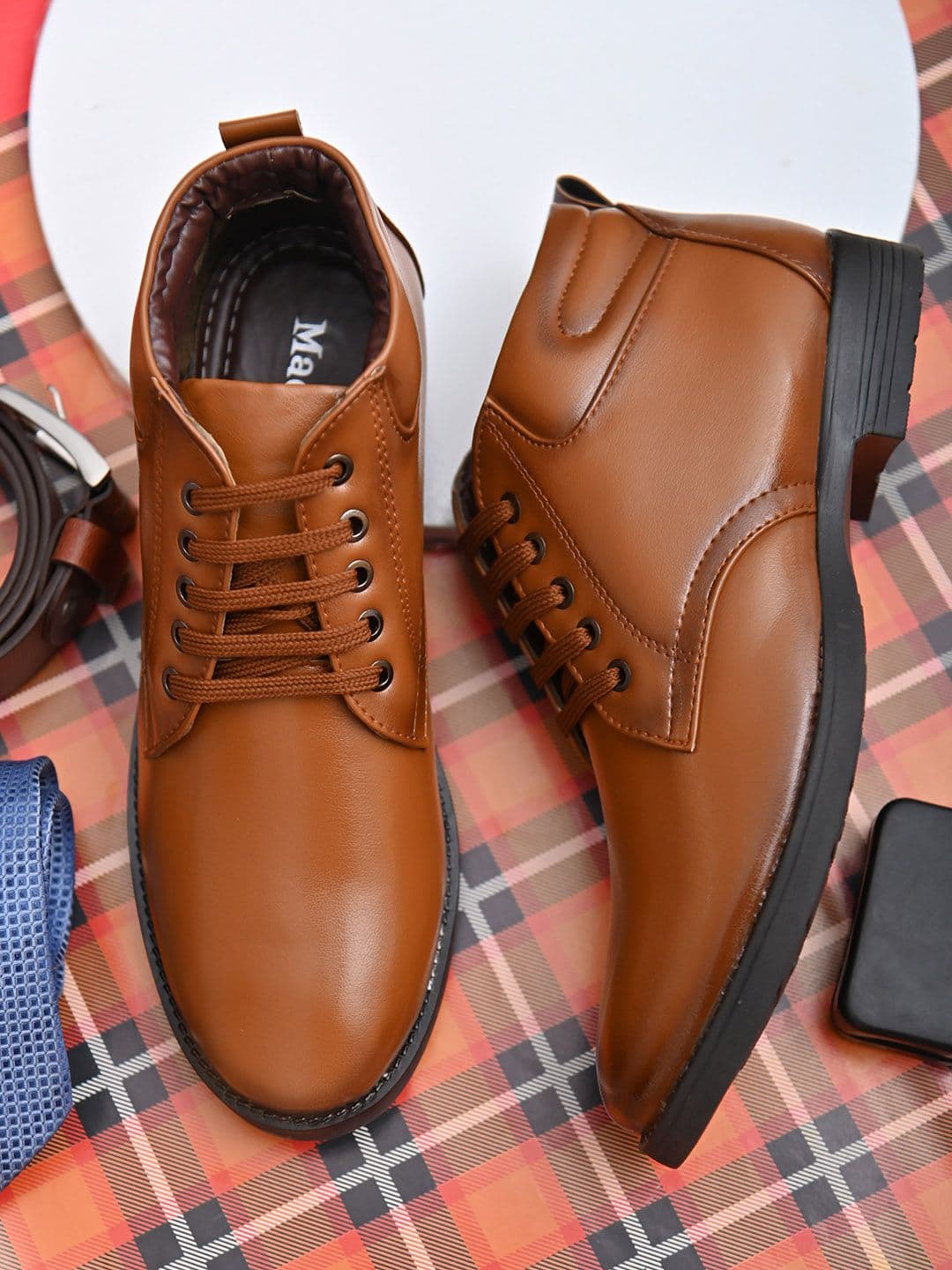 Mactree Men Tan Derby Shoes - view 1