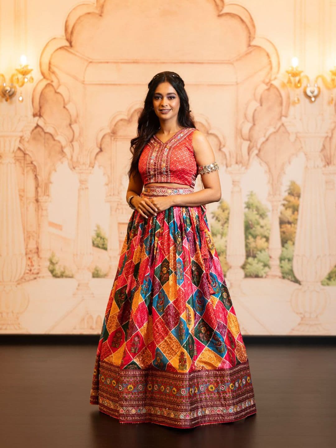PURVAJA Printed Semi-Stitched Lehenga & Unstitched Blouse With Dupatta - view 1