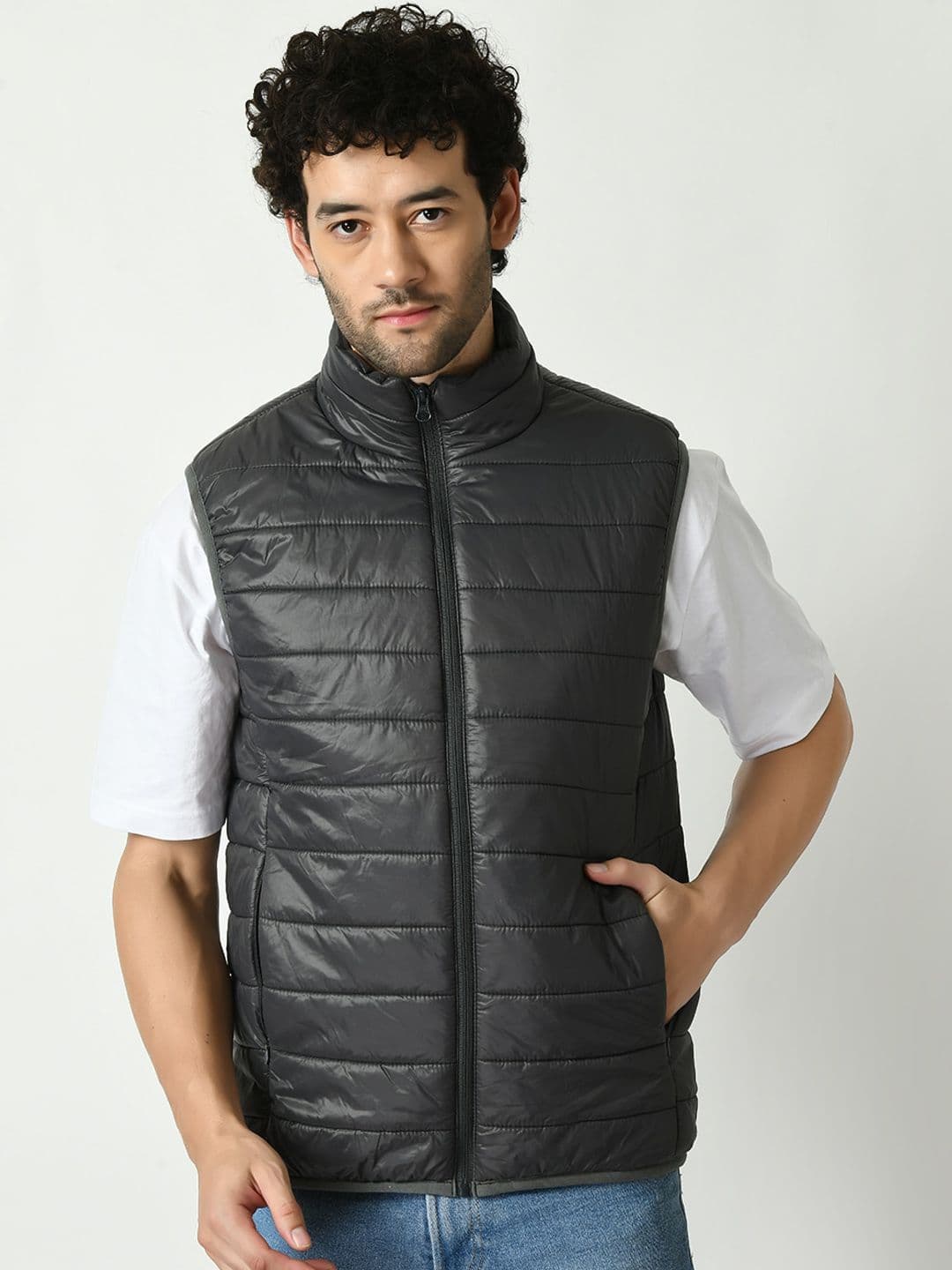 TBOJ Mock Collar Sleeveless Lightweight Puffer Jacket - view 1